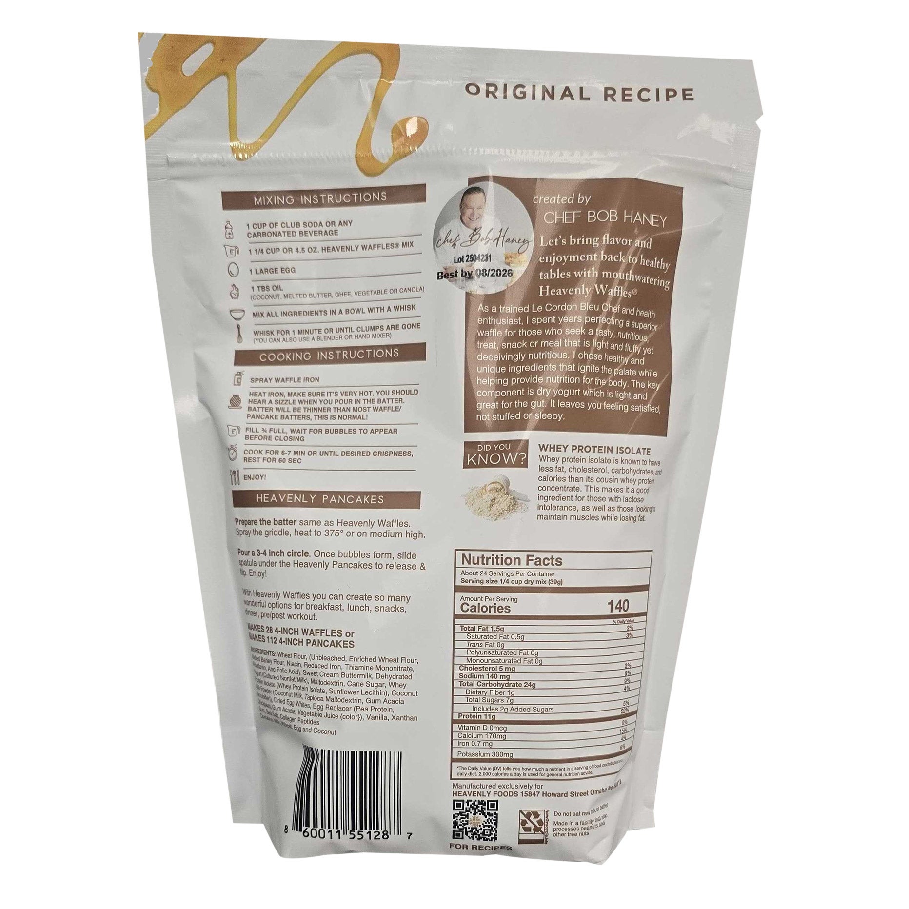 HEAVENLY WAFFLES ORIGINAL WAFFLE MIX 2 POUND BAG