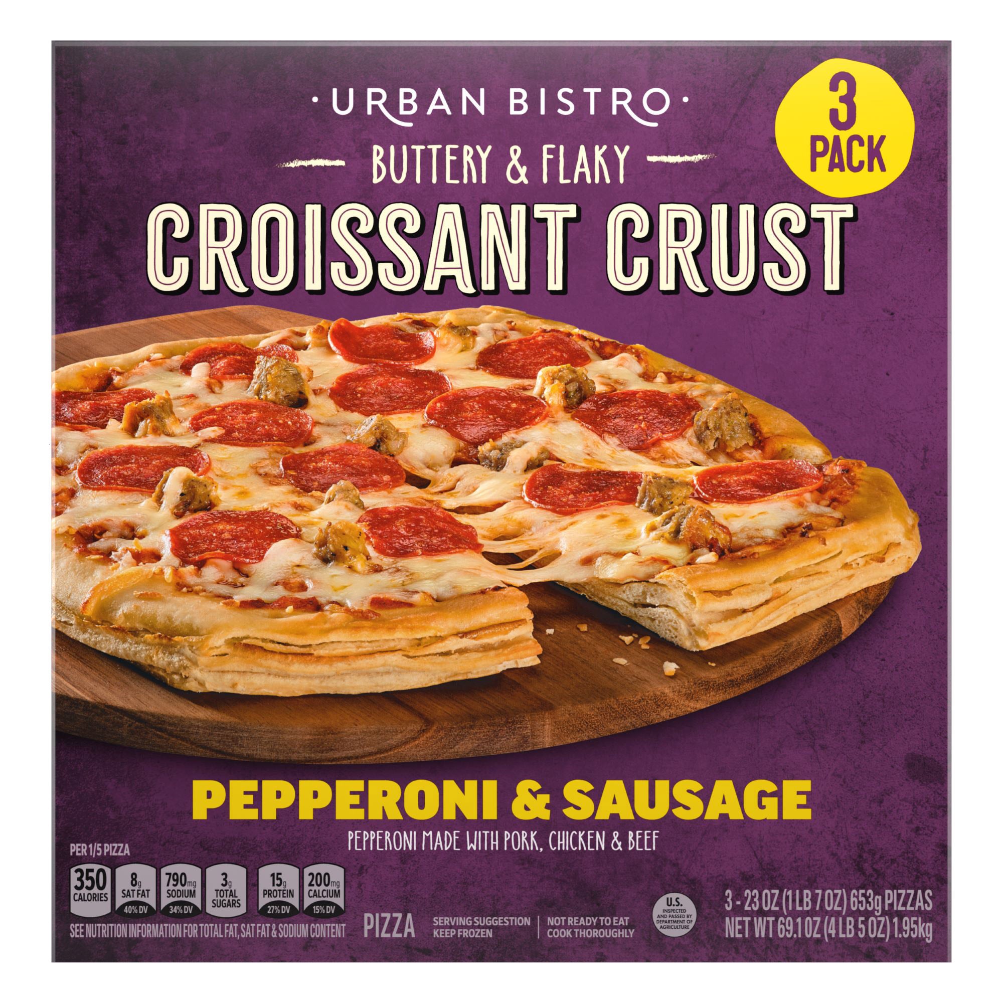 URBAN BISTRO CROISSANT CRUST PIZZA 3 COUNT BOX - Image 1