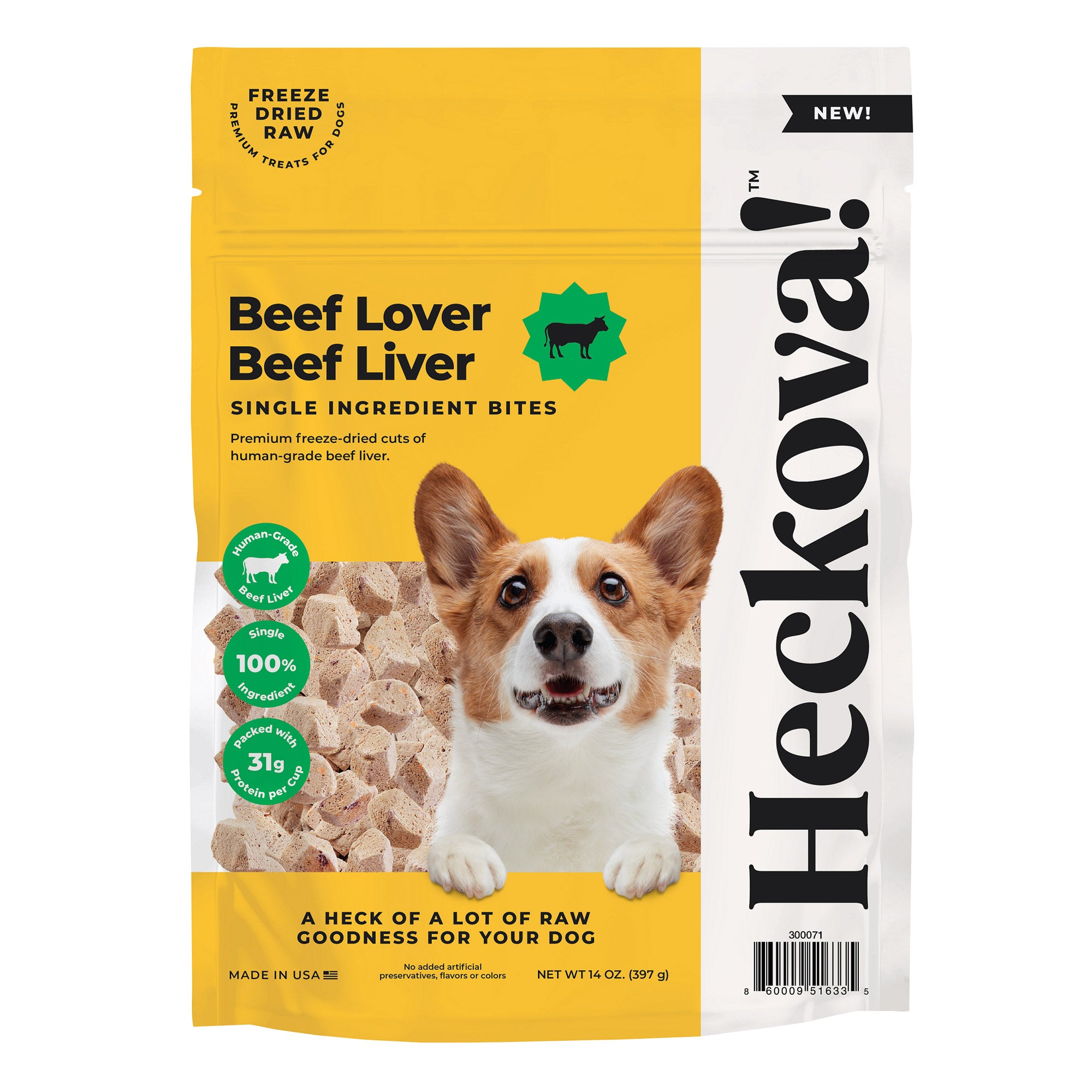HECKOVA! FREEZE DRIED BEEF LIVER BITES 14 OZ