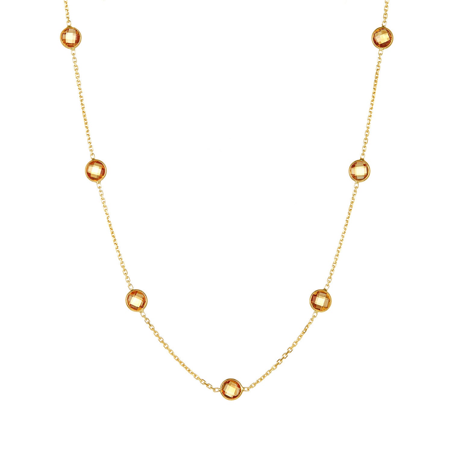 14KT YELLOW GOLD CITRINE NECKLACE
