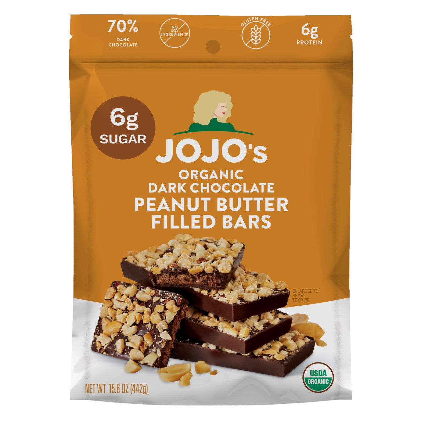 JOJO'S ORGANIC DK CHOCOLATE PB BARS 15.6 OZ (0.975 LB)