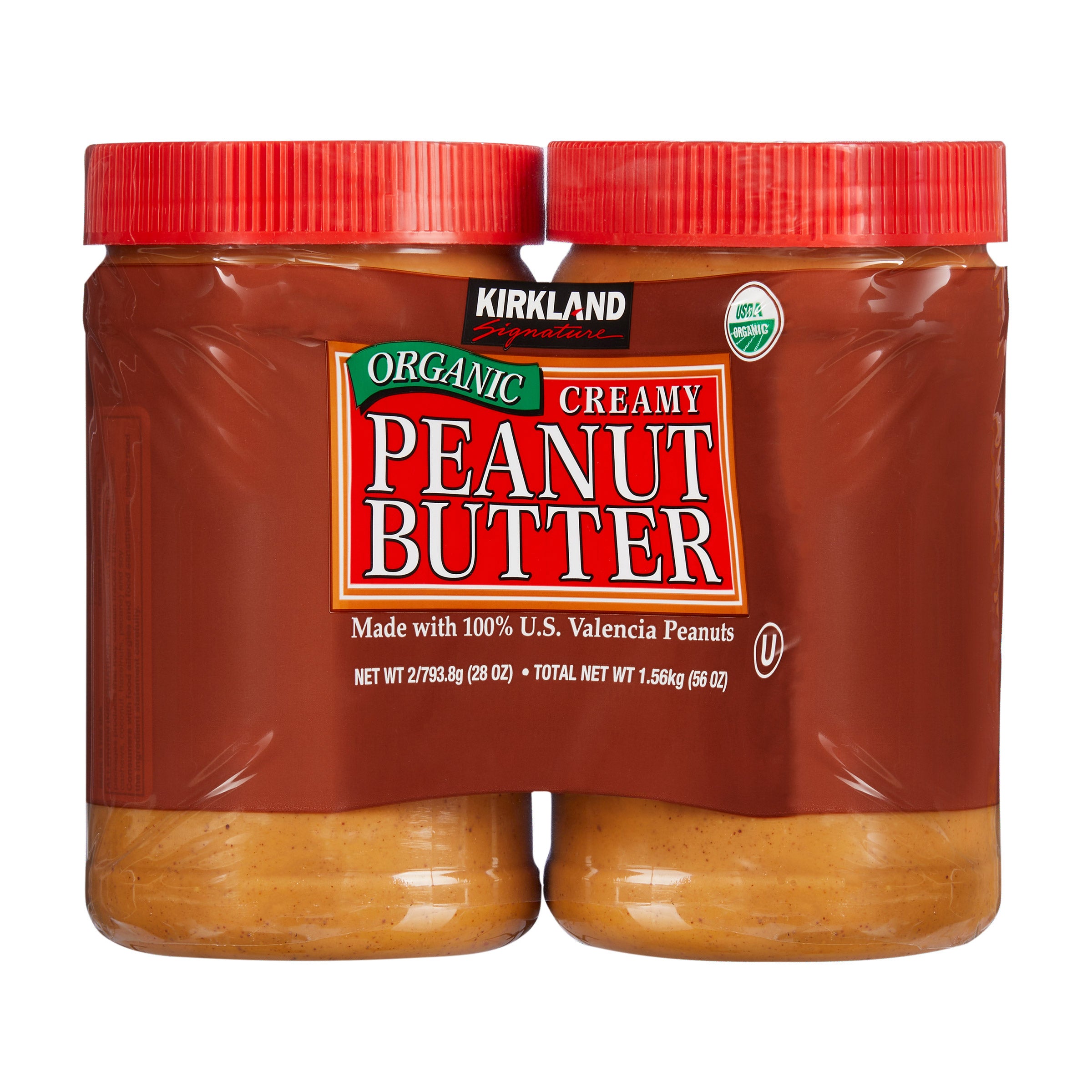 KIRKLAND SIGNATURE ORGANIC PEANUT BUTTER 2/28 OUNCE JARS - Image 1