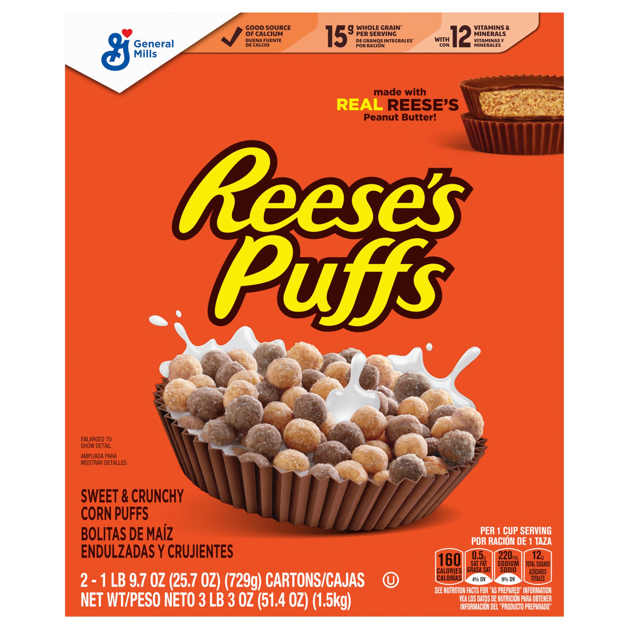 REESES PEANUT BUTTER PUFFS 51.4 OZ - Image 1