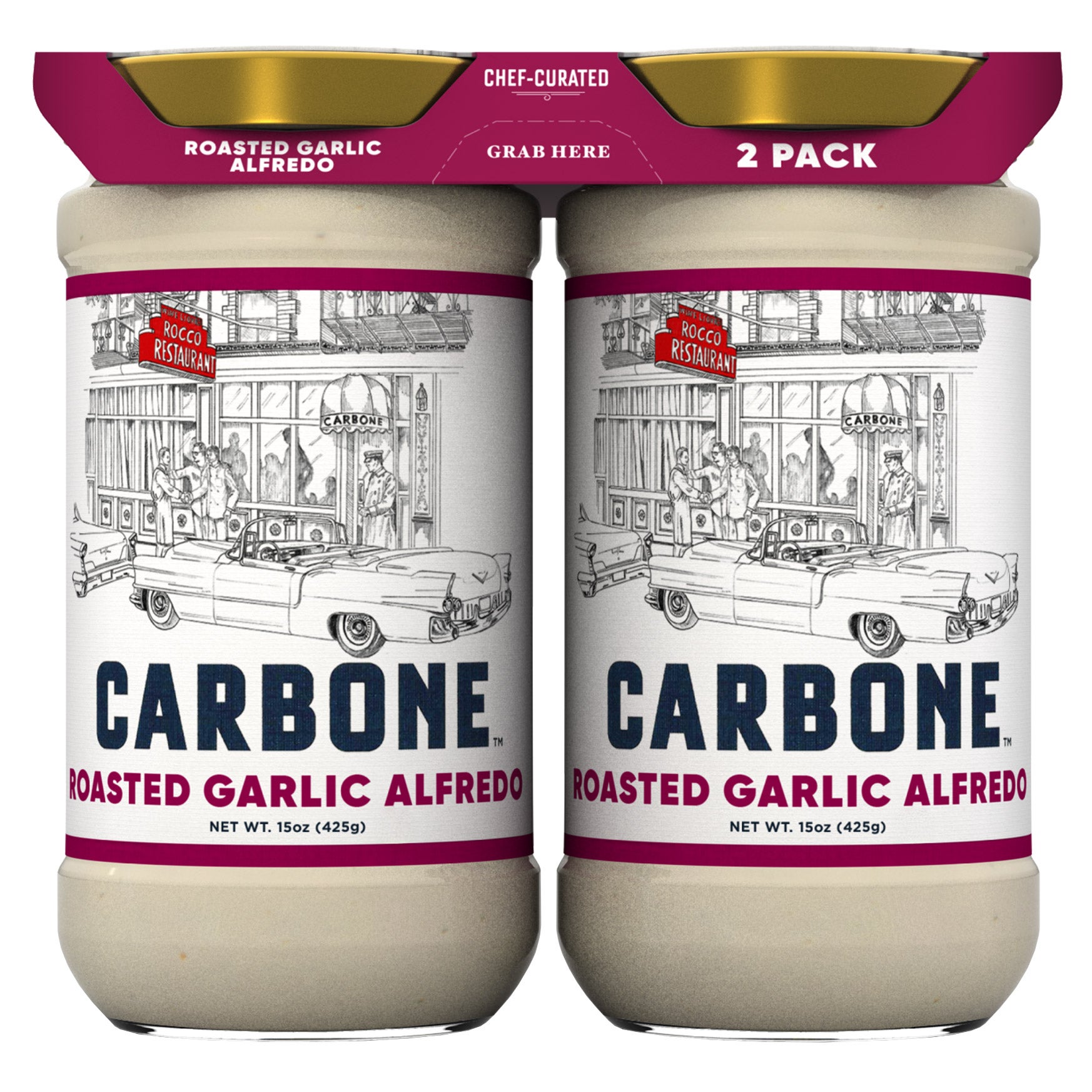 CARBONE ROASTED GARLIC ALFREDO 2 PACK 15 OUNCES EACH