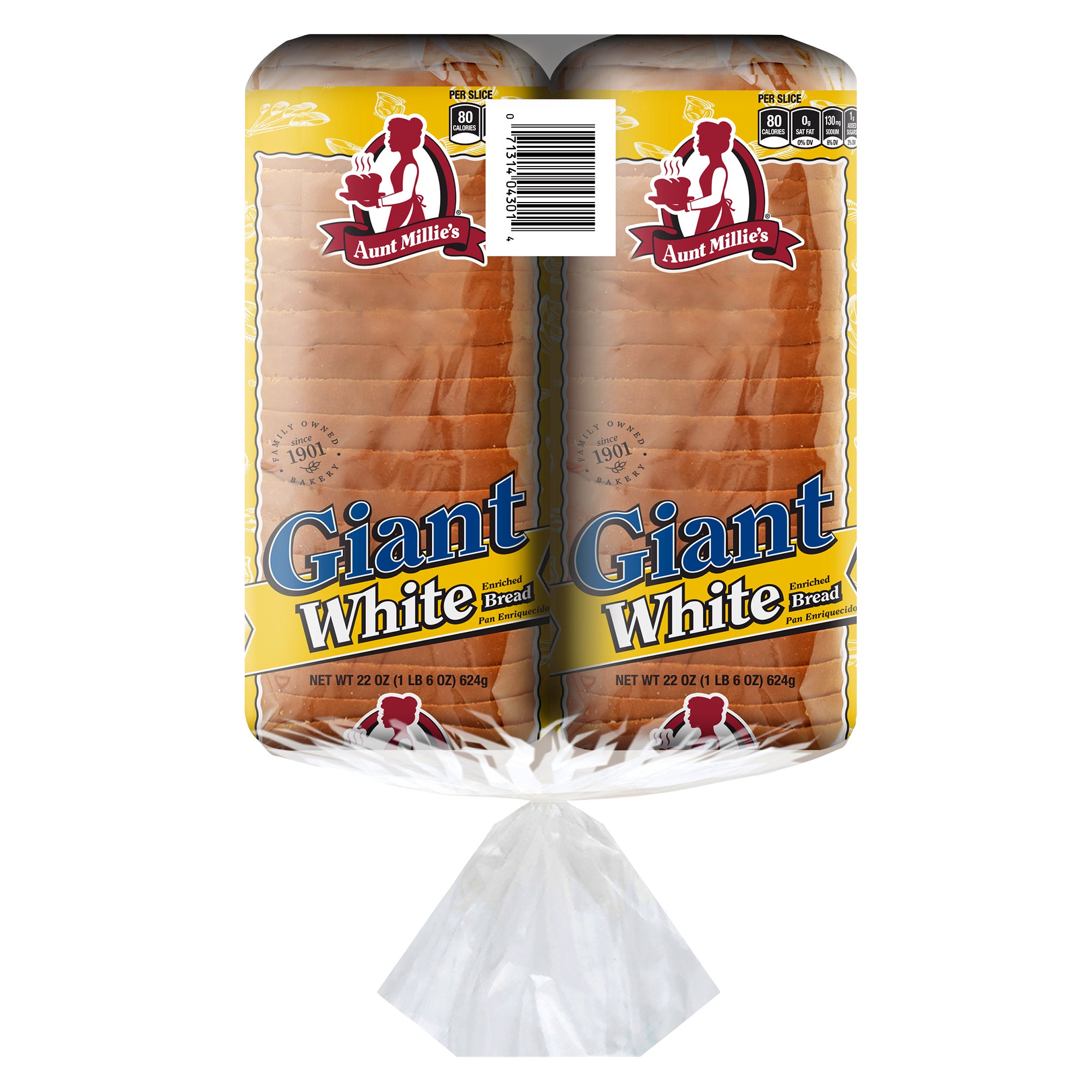 AUNT MILLIE'S DELUXE WHITE BREAD 2/22 OZ - Image 1