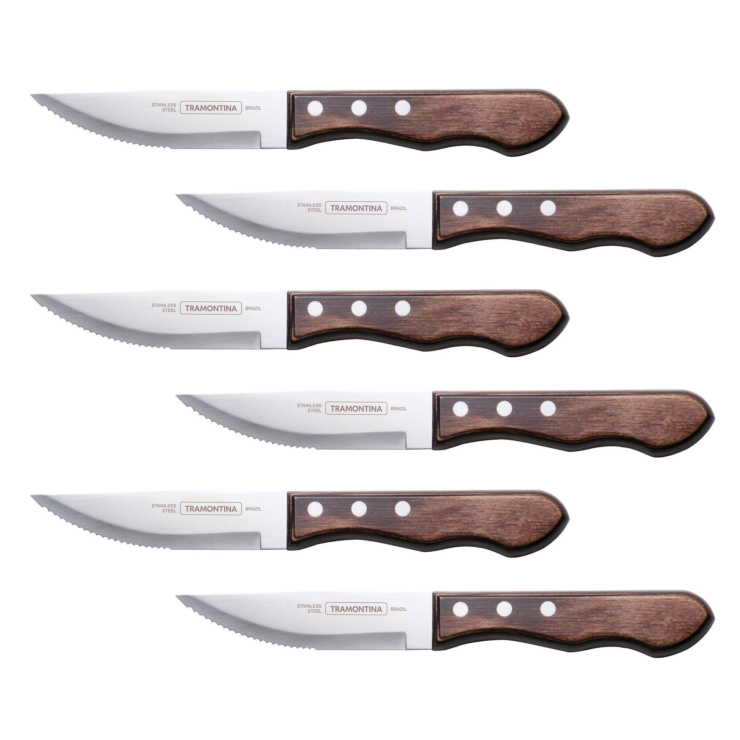 TRAMONTINA JUMBO STEAK KNIFE SET 6 PIECE