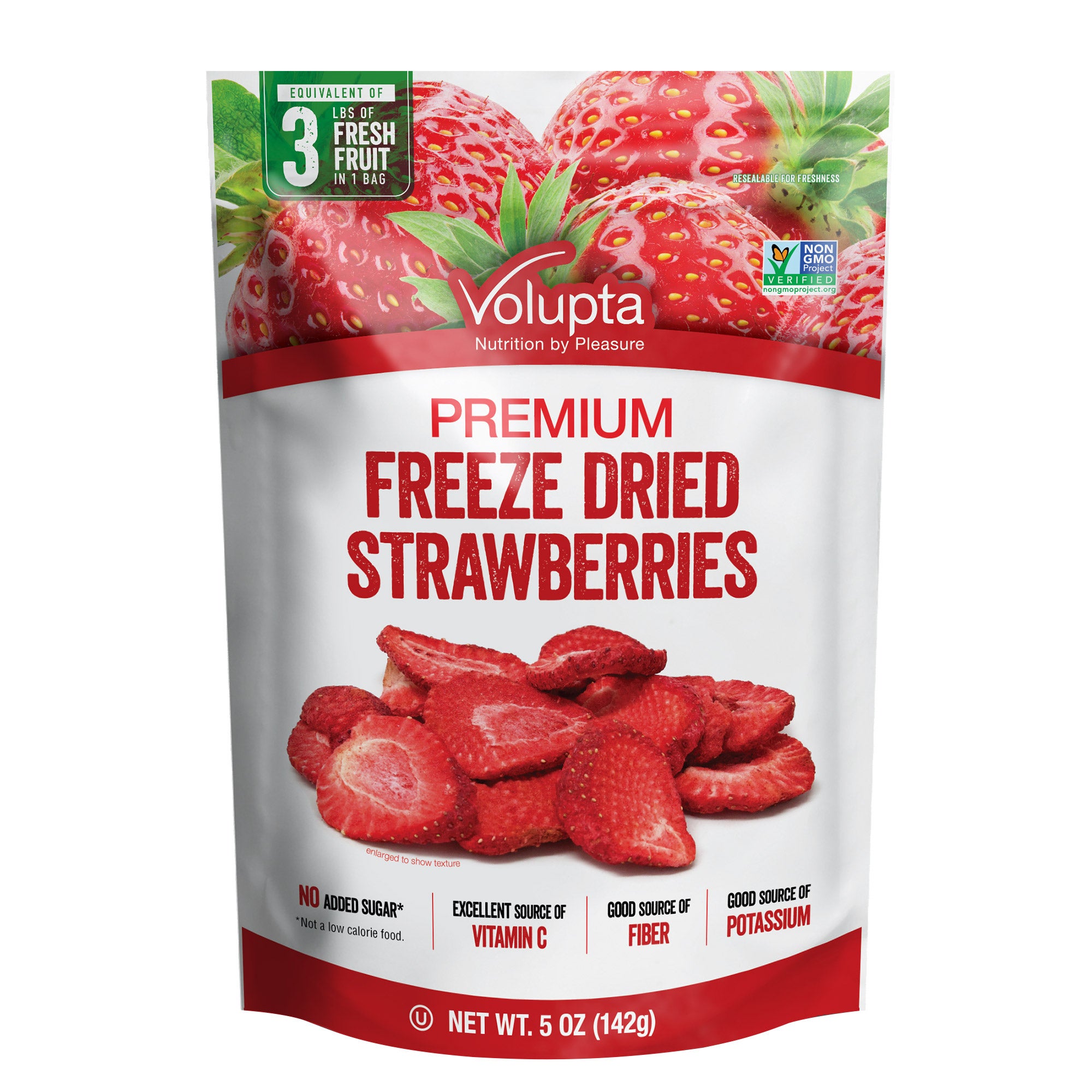 VOLUPTA DRIED STRAWBERRIES 5 OUNCES - Image 1