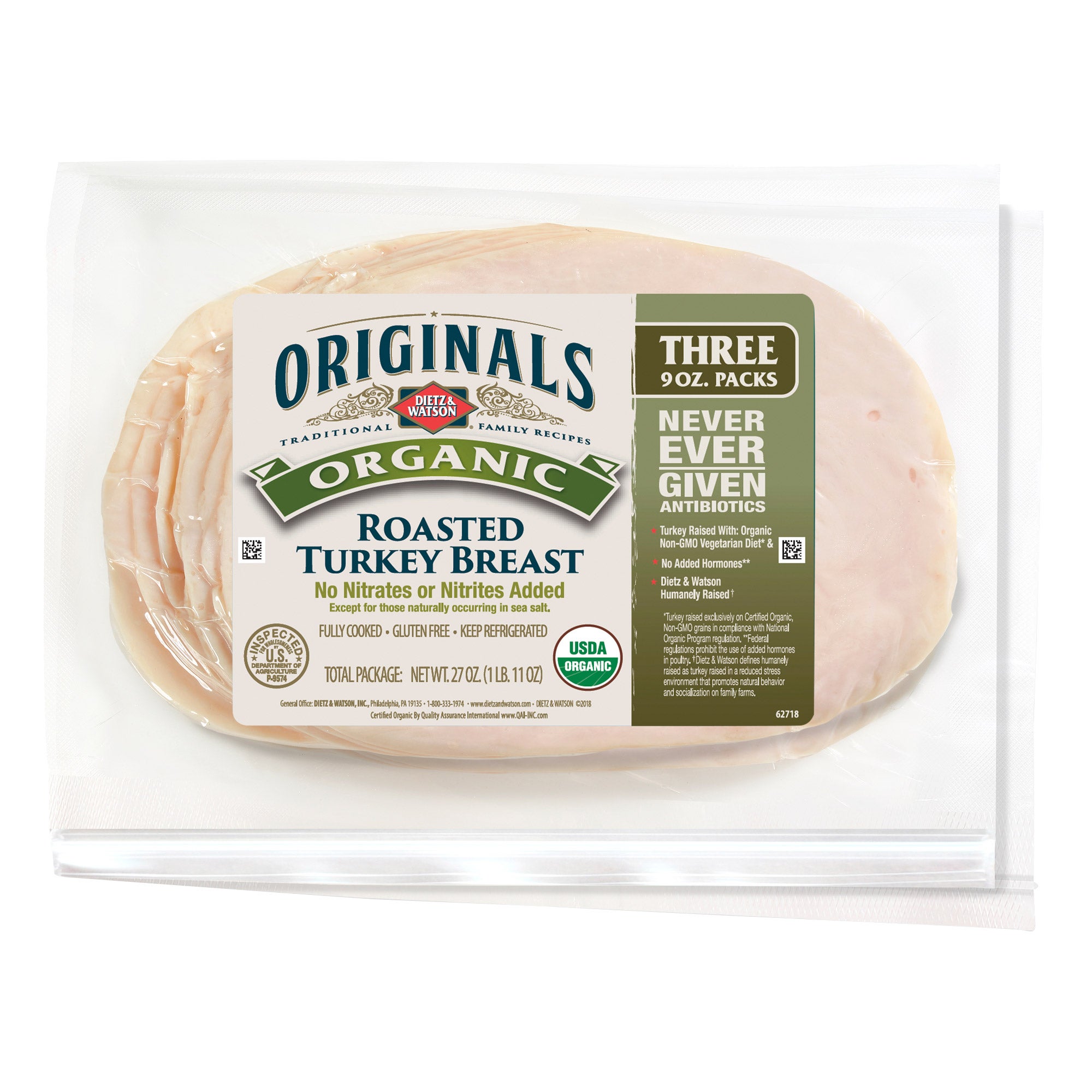 DIETZ & WATSON ORGANIC SLICED TURKEY 3 / 9 OZ