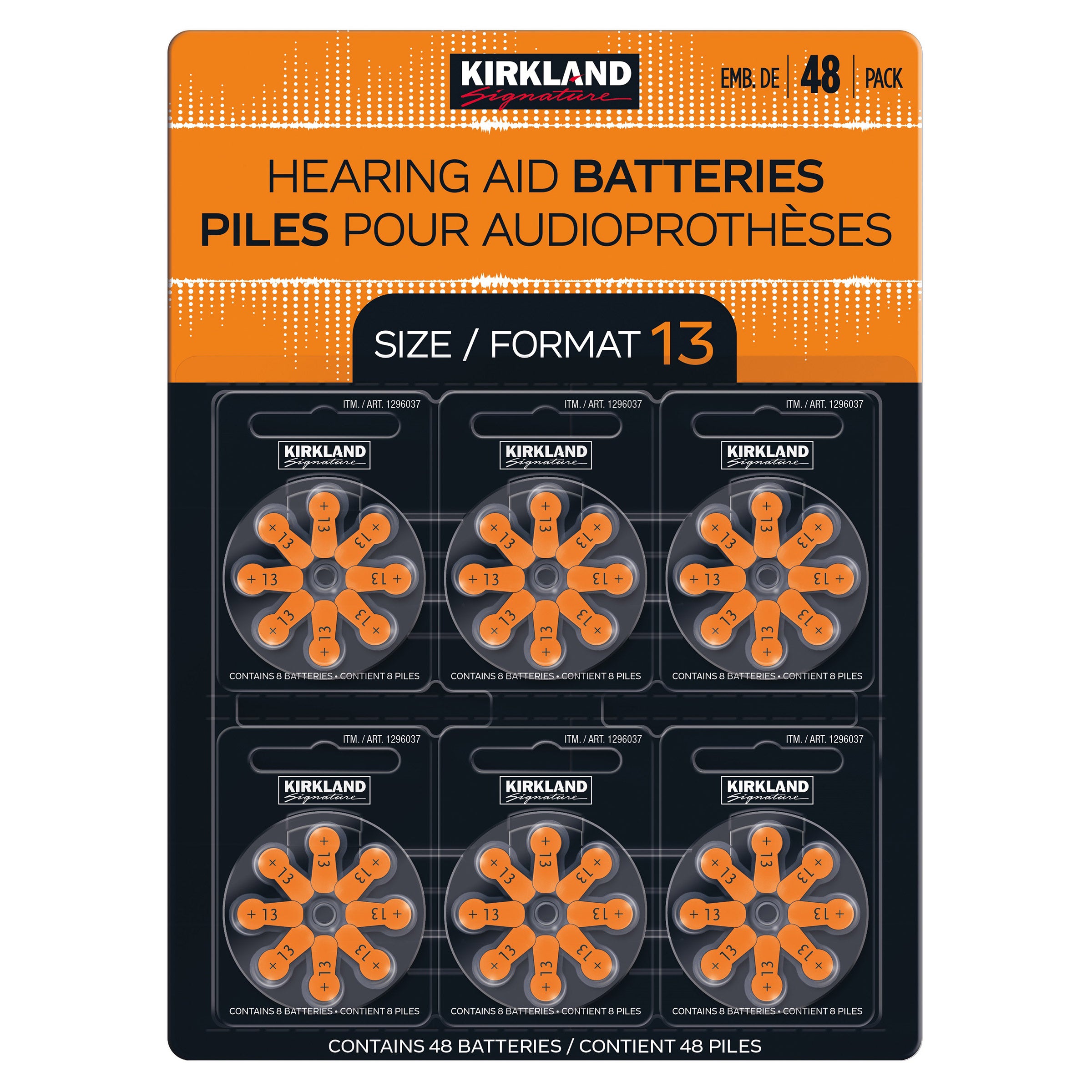 KS HEARING AID BATTERY ZERO MERCURY ZINC AIR SIZE 13 48PK
