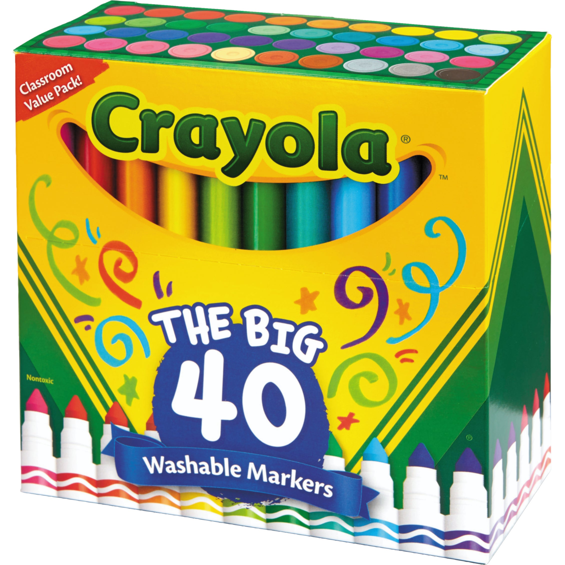 CRAYOLA ASSORTED WASHABLE MARKERS CYO587858 BULLET 40CT - Image 1