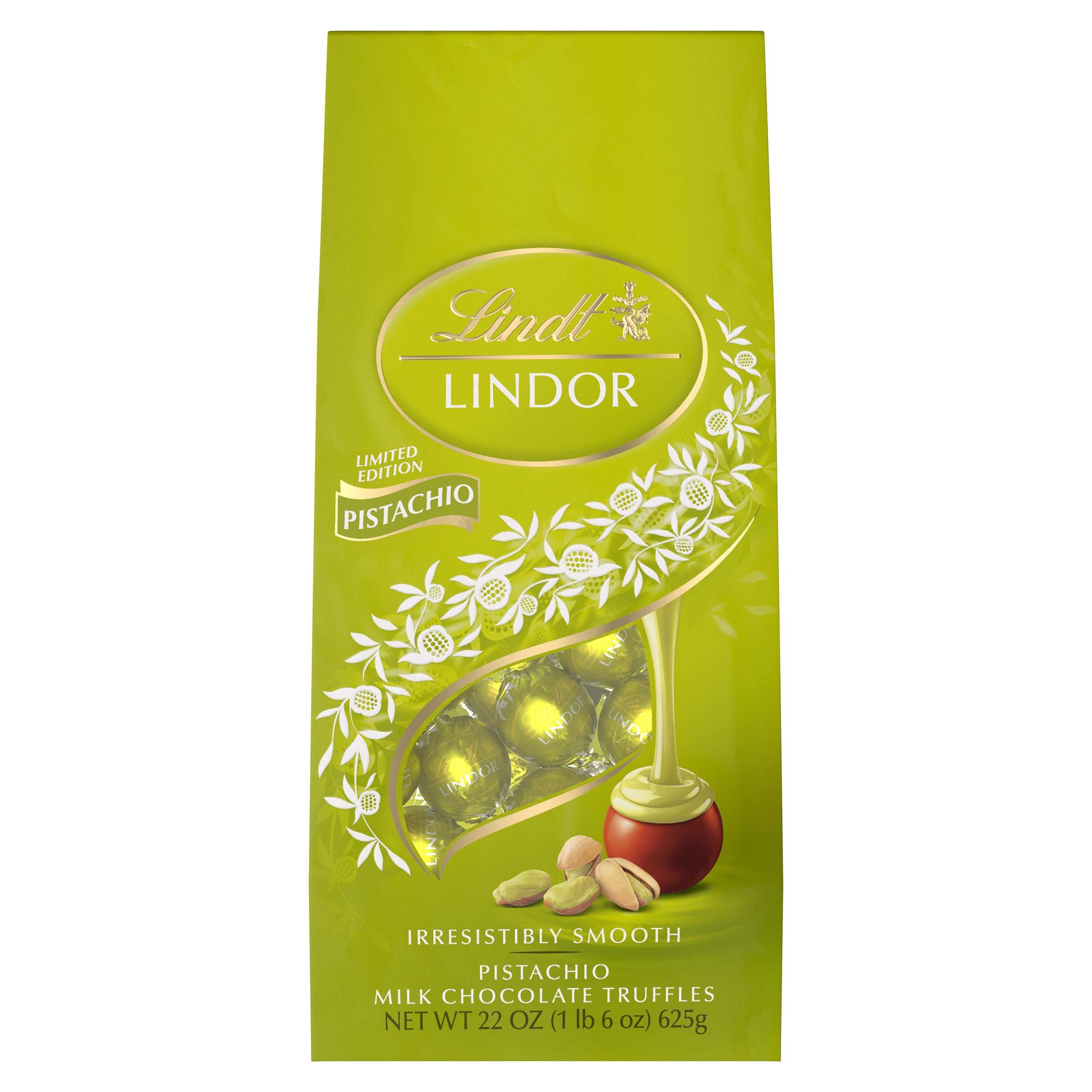 LINDT LINDOR PISTACHIO TRUFFLES 22 OZ