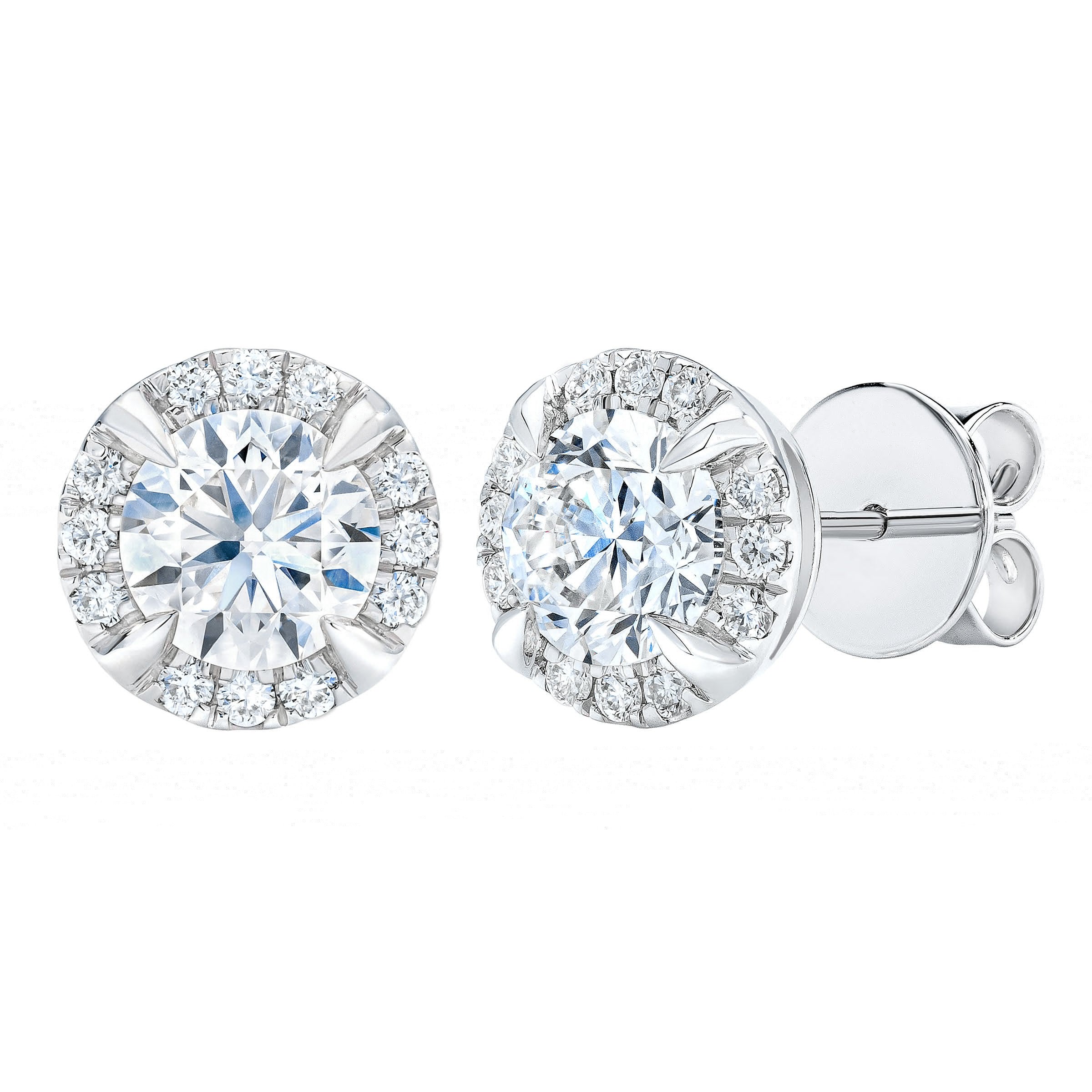 14KT WHITE GOLD VS2 I 1.10CTW ROUND DIAMOND EARRINGS