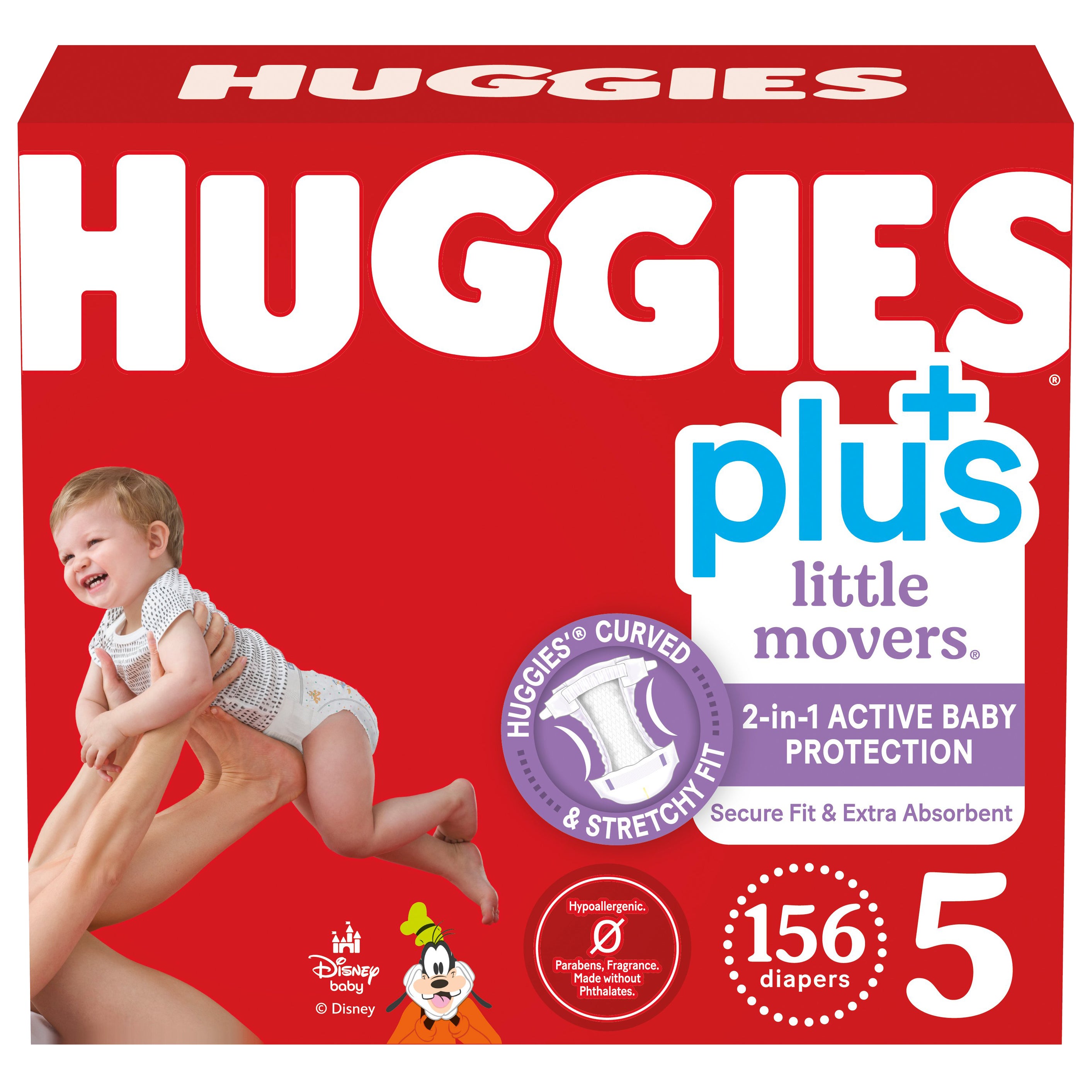 HUGGIES LITTLE MOVERS PLUS SIZE 5 - 156 COUNT - Image 1