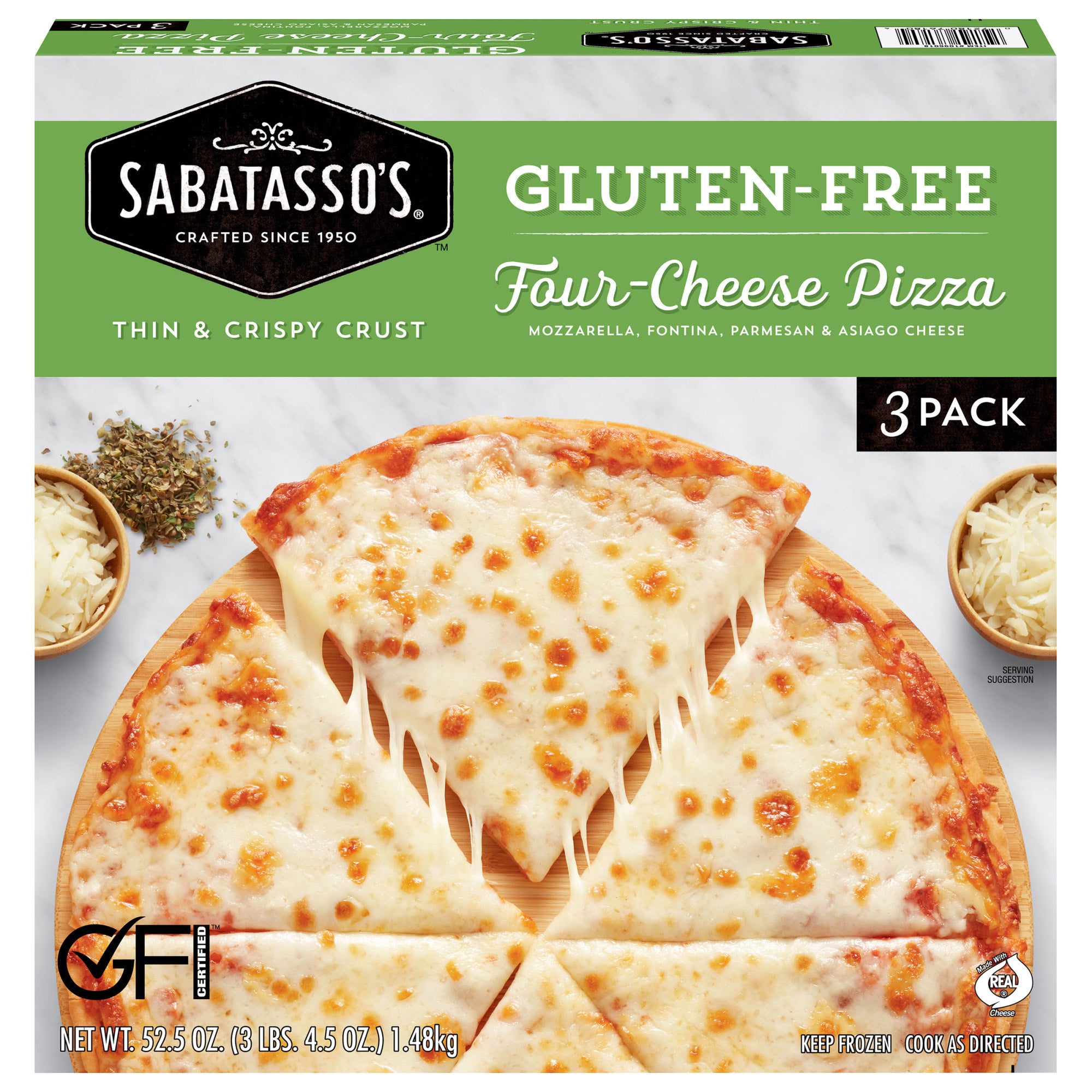 SABATASSO'S GLUTEN FREE PIZZA 3 COUNT BOX