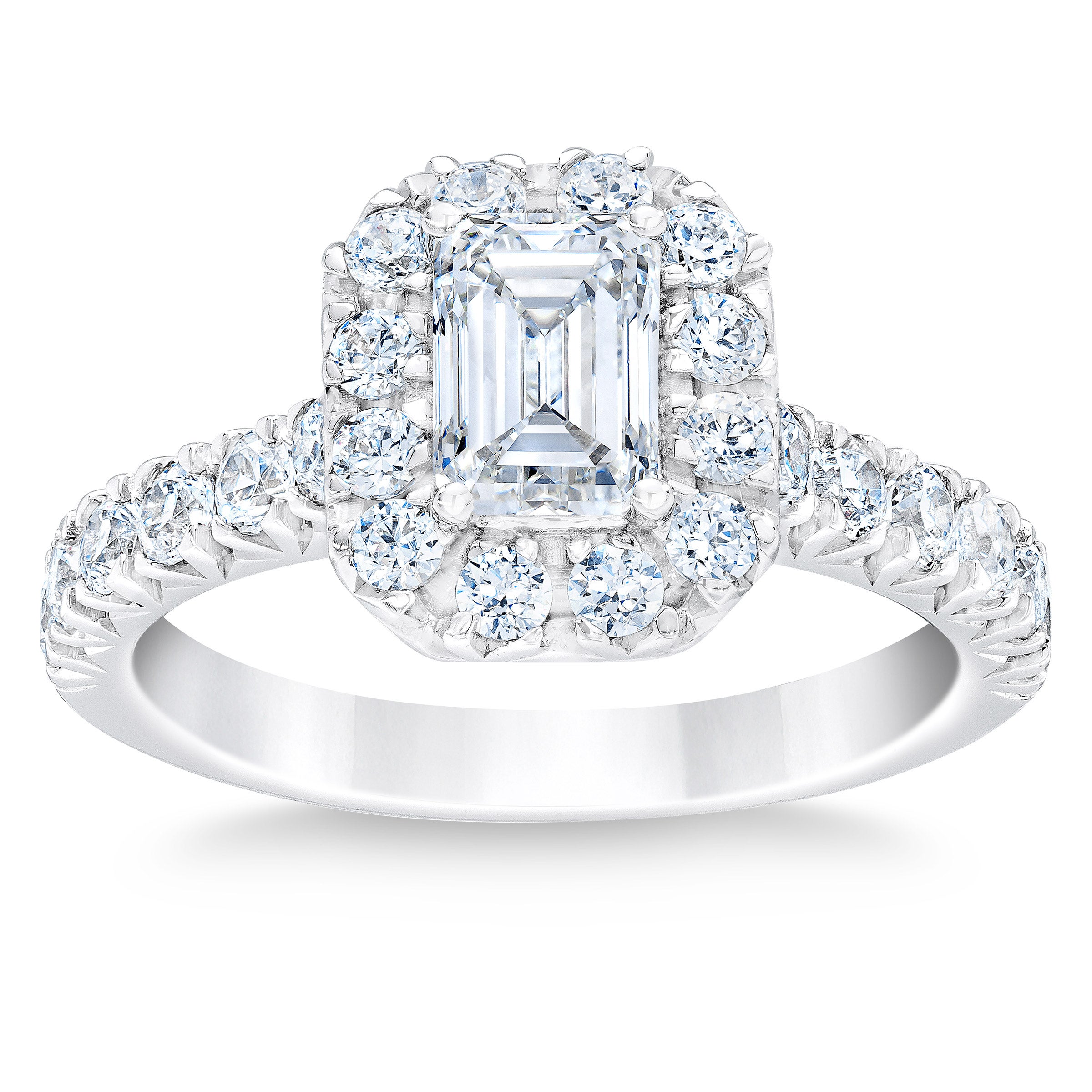 PLATINUM VS2 G 2.00CTW EMERALD CUT RING (1.0CTR) - Image 1