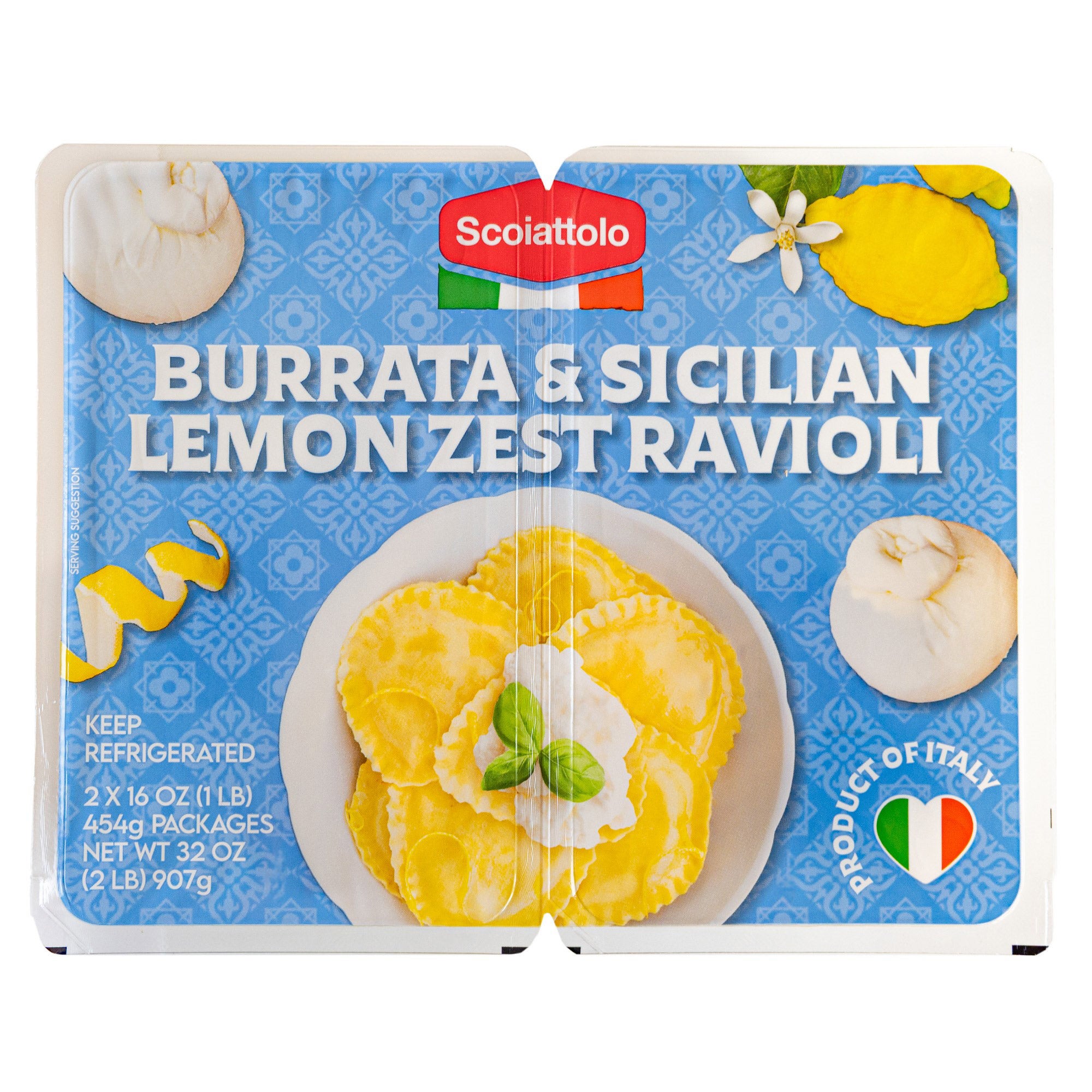 SCOIATTOLO BURRATA & LEMON ZEST RAVIOLI 32 OZ