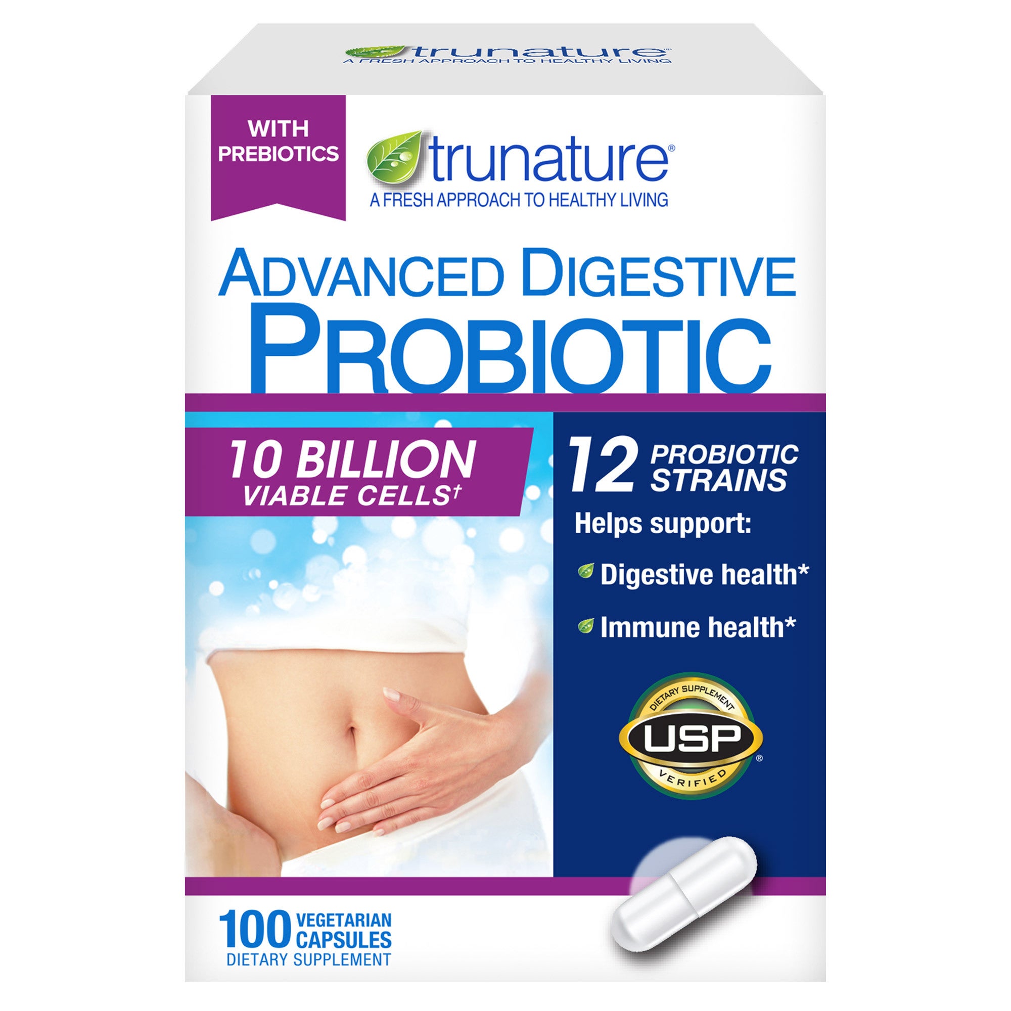 TRUNATURE ADVANCED DIGESTIVE PROBIOTIC 100 CAPSULES - Image 1