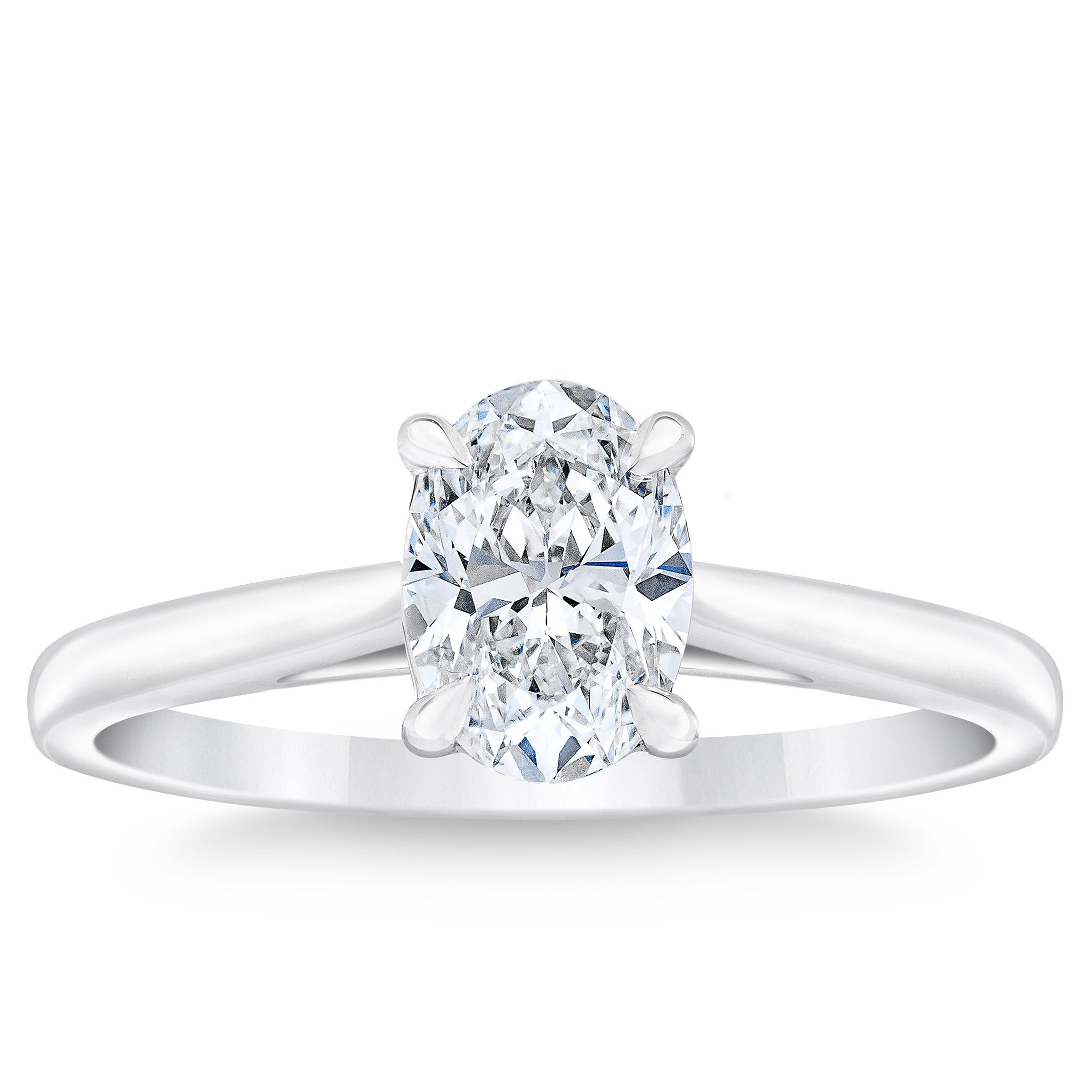 1.01CT OVAL CUT PLATINUM SOLITAIRE RING VVS2 "D" COLOR - Image 1