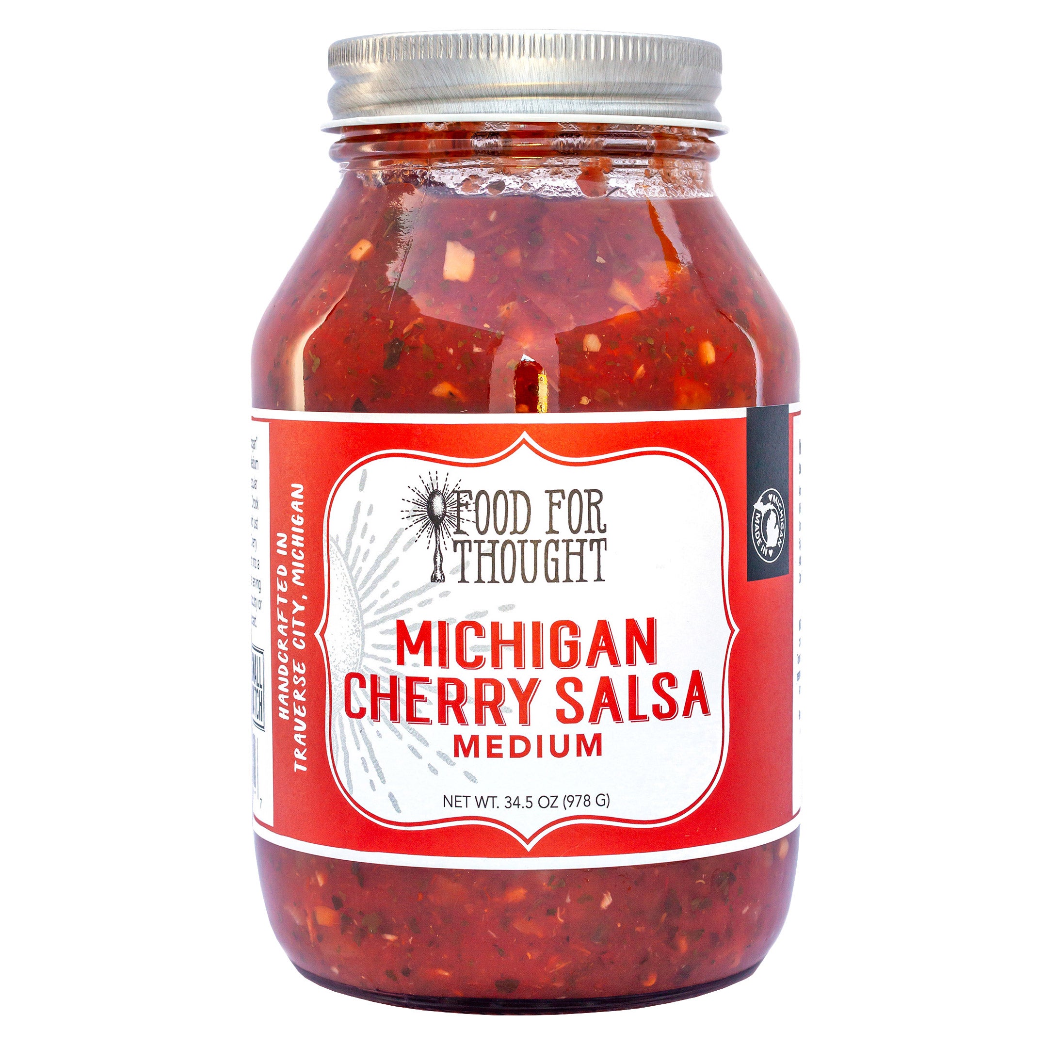 FOOD FOR THOUGHT MICHIGAN CHERRY SALSA 34.5 OUNCE JAR