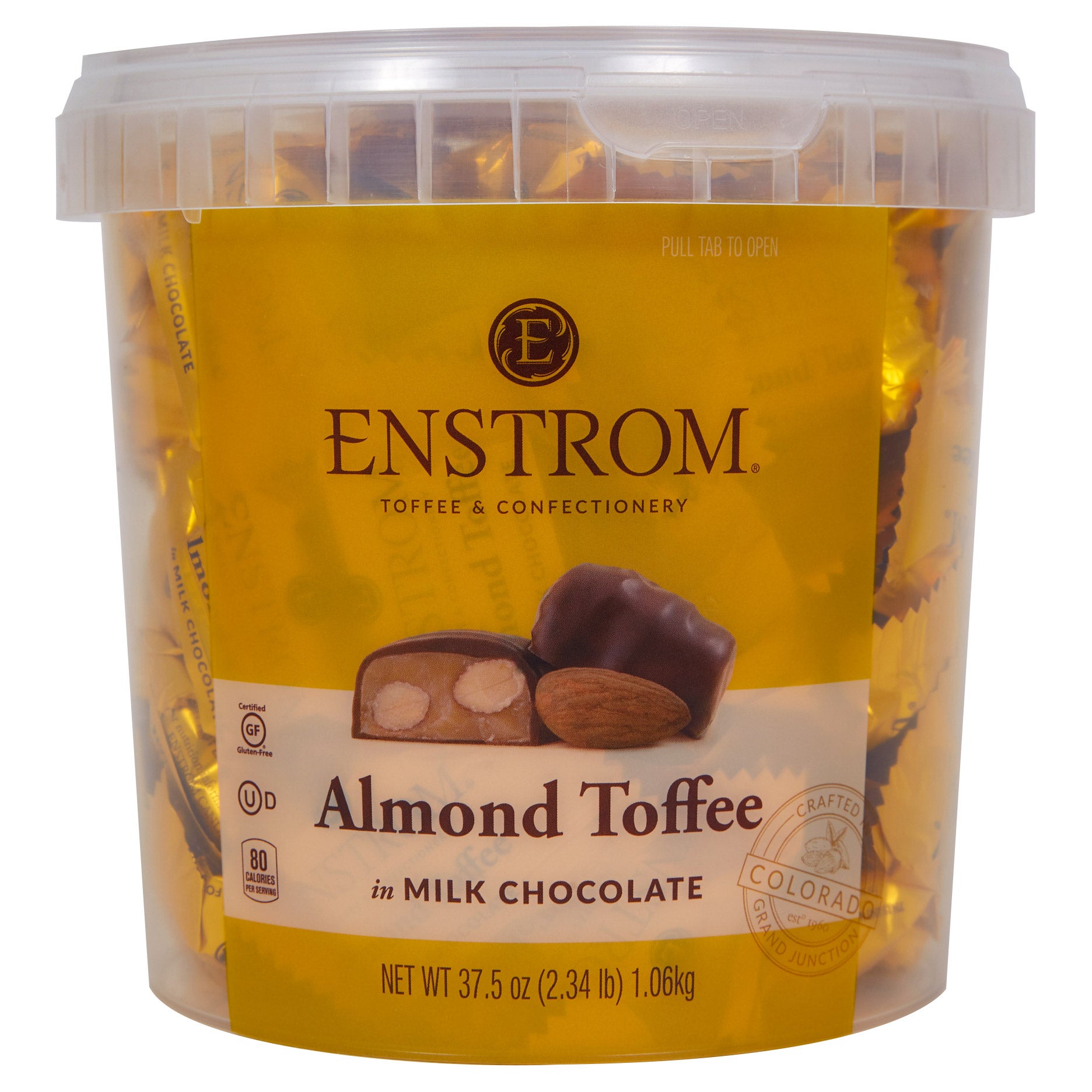 ENSTROM ALMOND TOFFEE 37.5 OUNCE TUB - Image 1