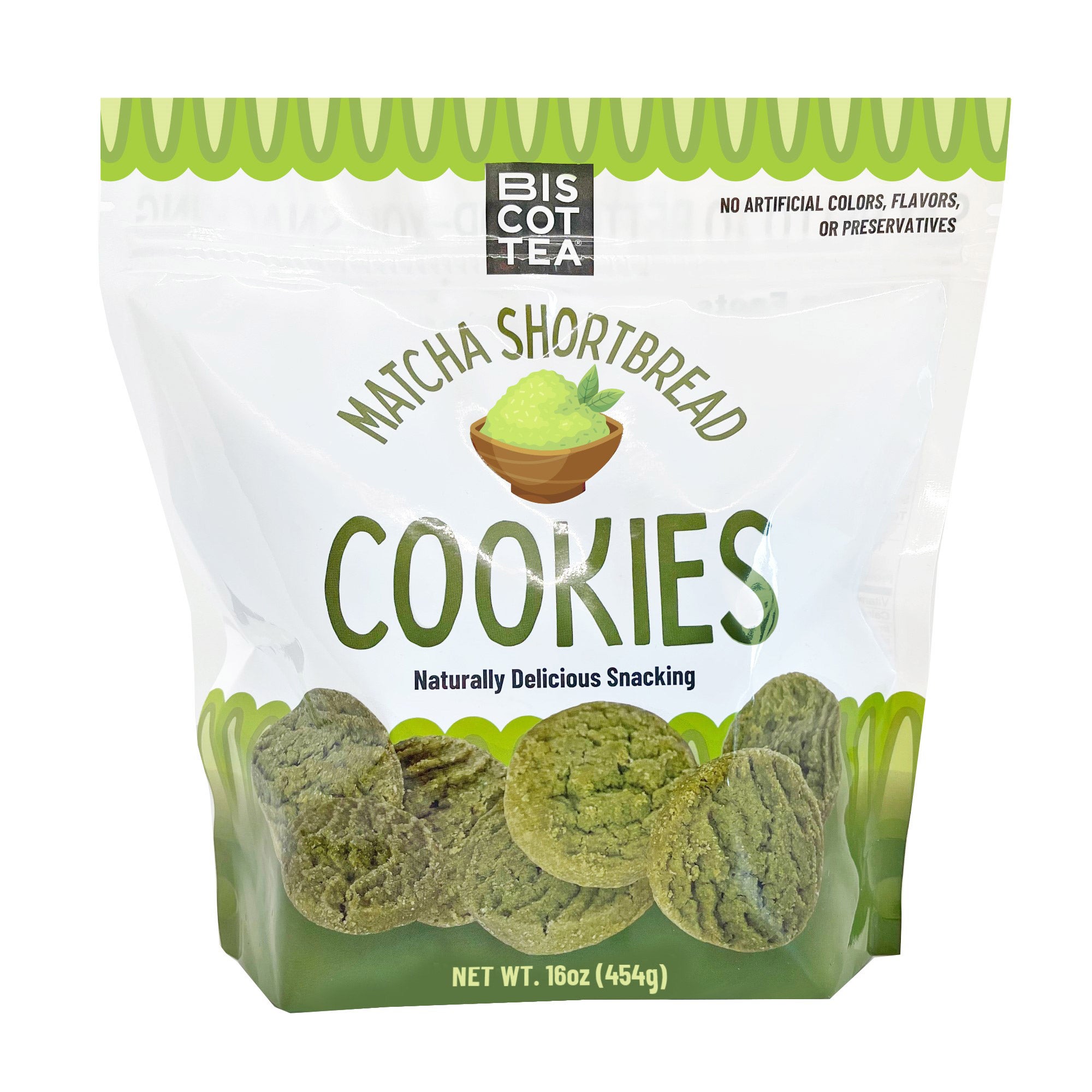 BISCOTTEA MATCHA SHORTBREAD COOKIES 16 OZ - Image 1