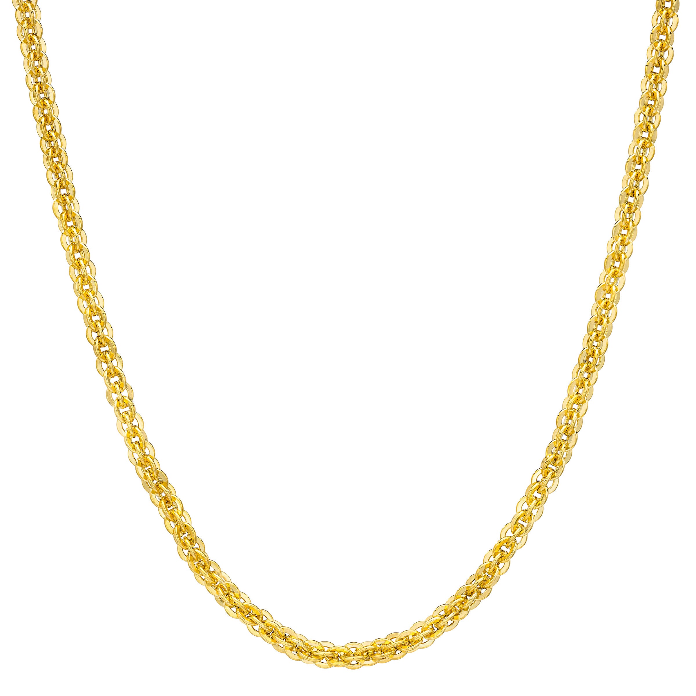 14KT YELLOW GOLD DIAMOND CUT NECKLACE MADE IN ITALY