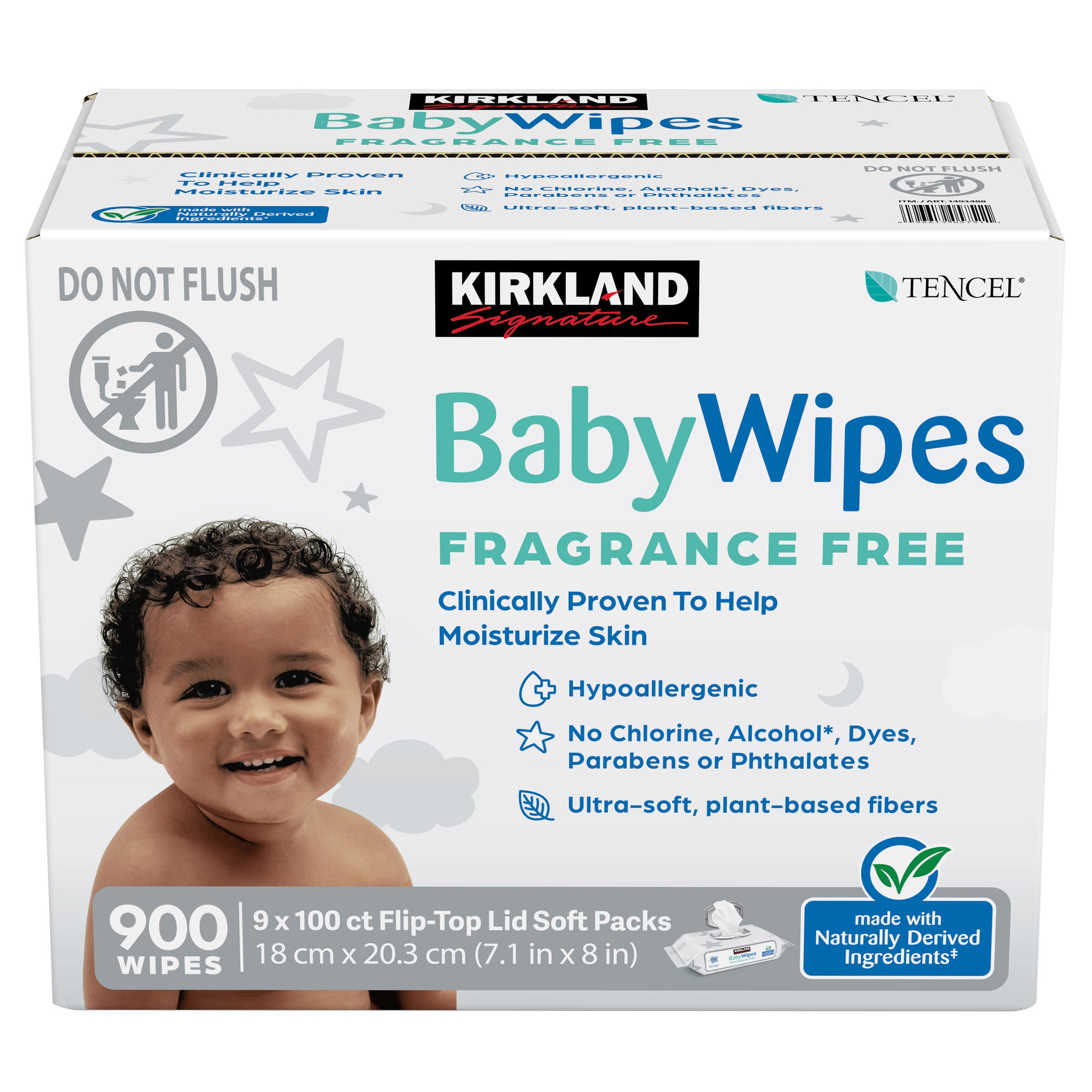 KIRKLAND SIGNATURE FRAGRANCE FREE BABY WIPES - 900 CT - Image 1