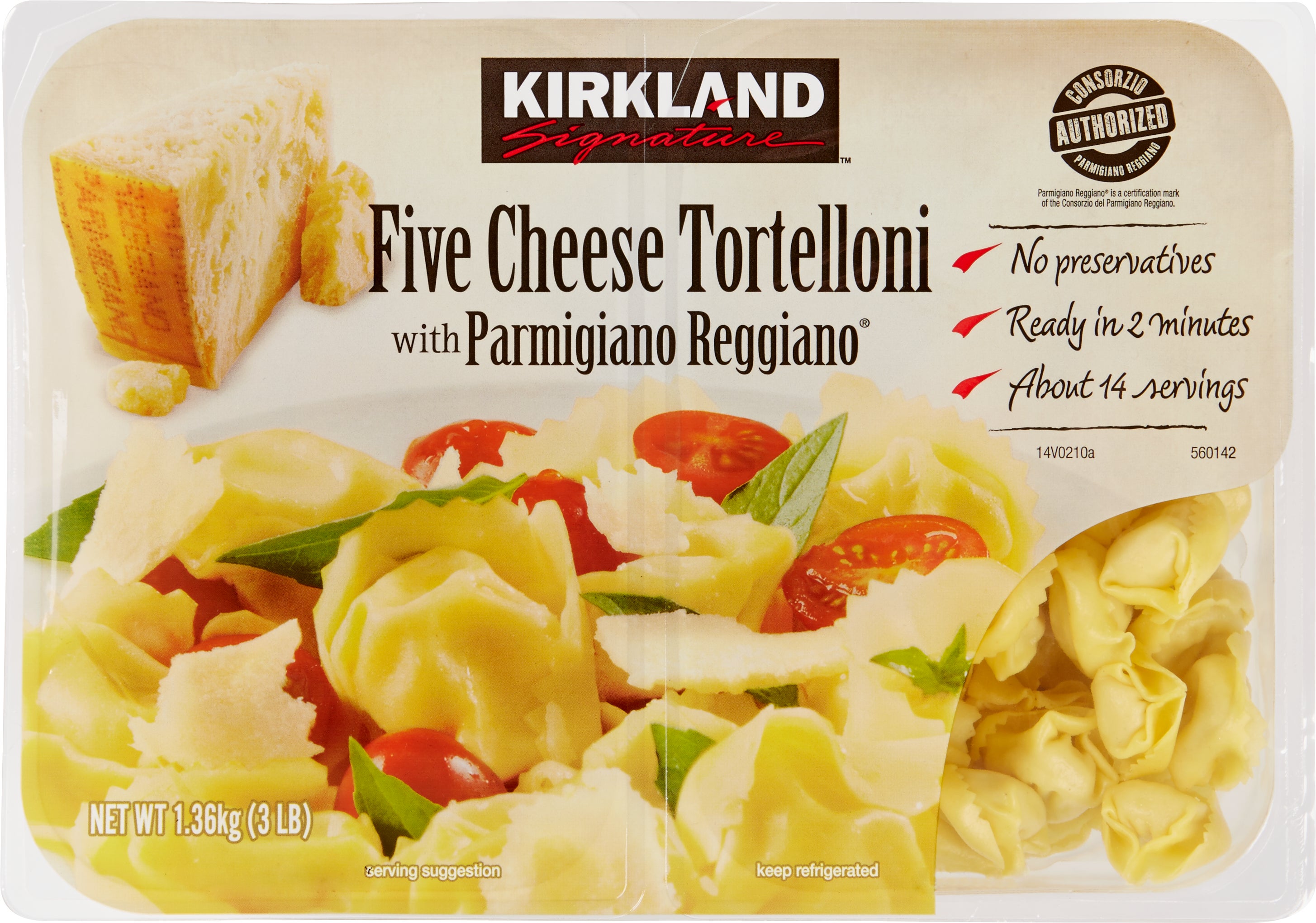 KIRKLAND SIGNATURE FIVE CHEESE TORTELLONI 2/24 OZ (3 LBS) - Image 1