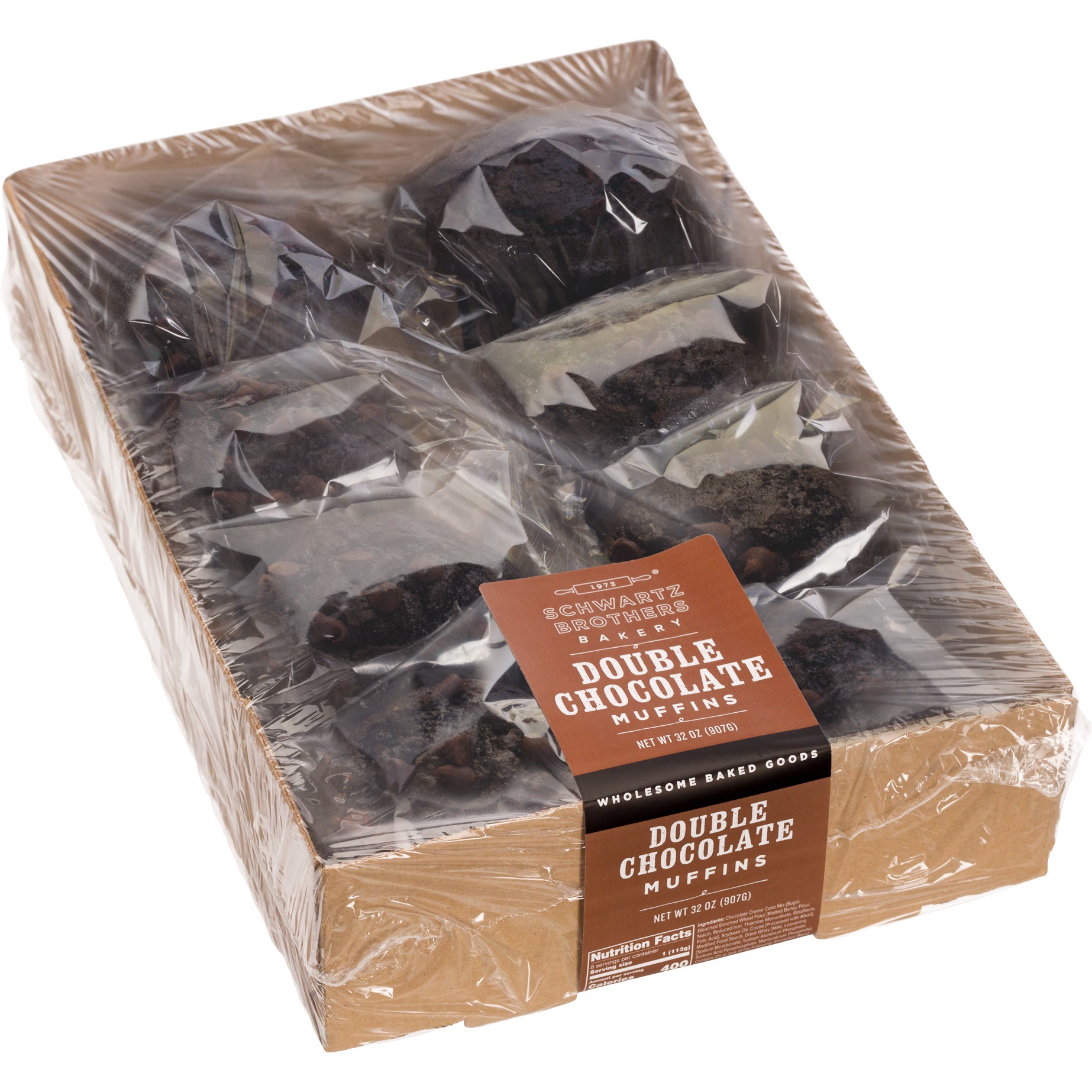 SCHWARTZ BROS CHOC/CHOC CHIP MUFFINS 8X4 OZ - Image 1