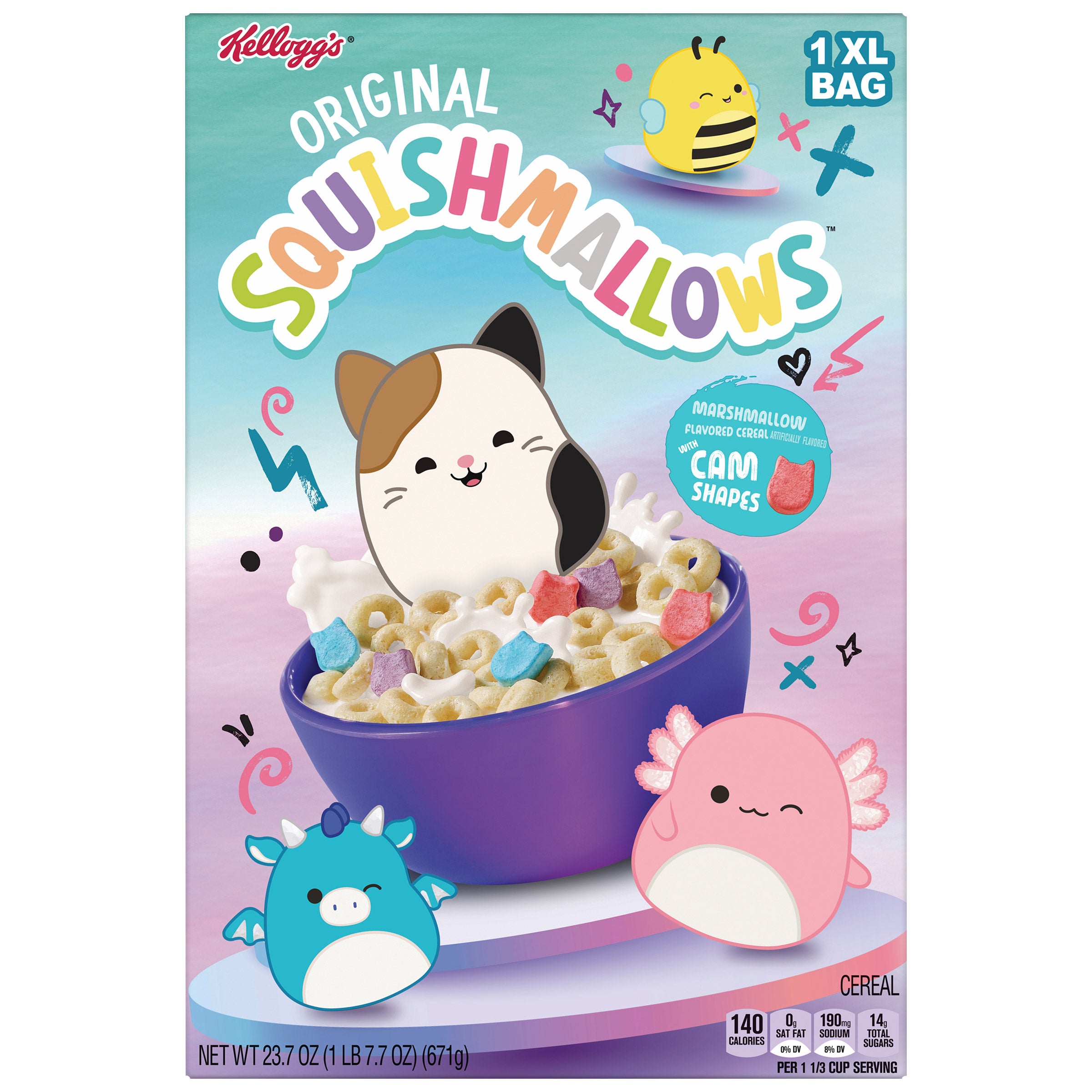 KELLOGG'S SQUISHMALLOWS CEREAL 23.7 OZ - Image 1