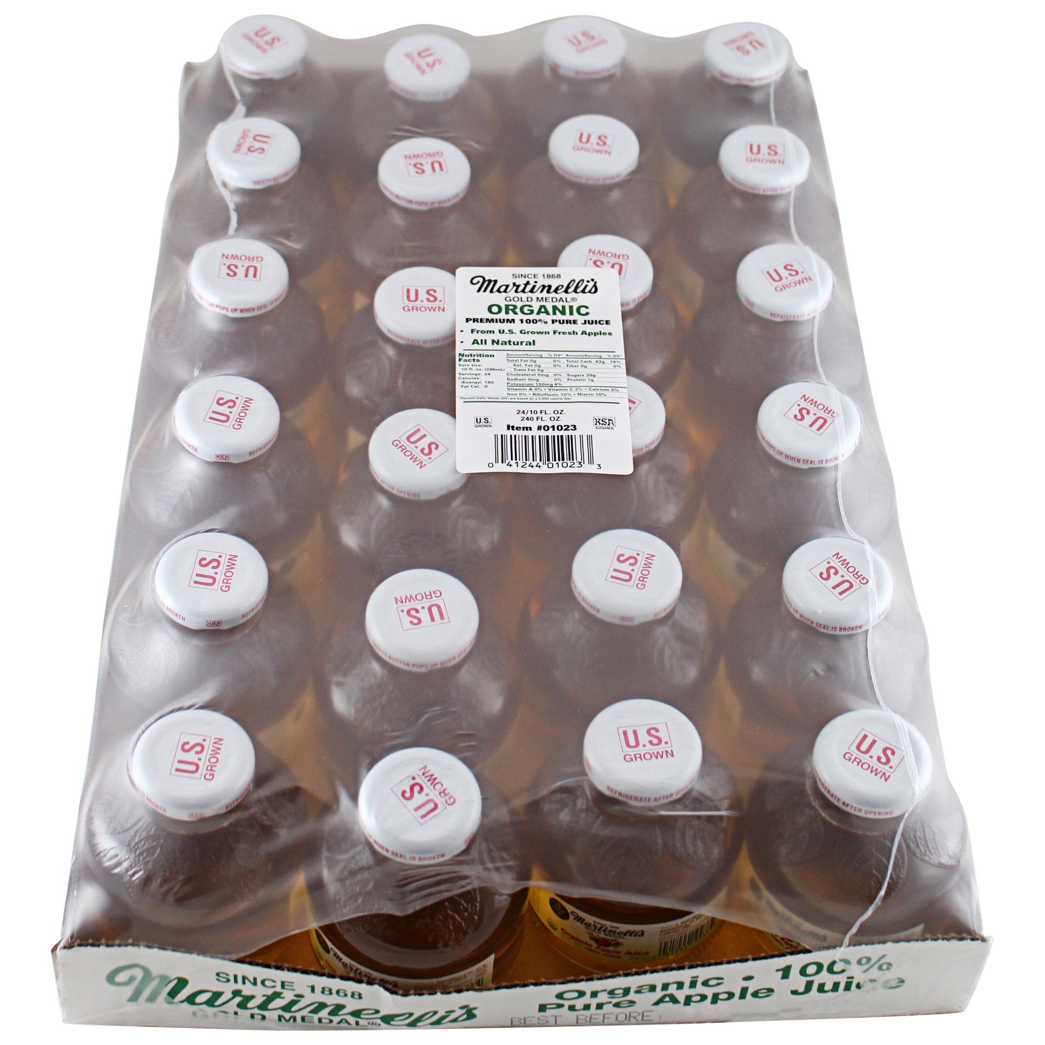 ORGANIC MARTINELLI'S APPLE JUICE 24 PACK 10 OUNCES EACH