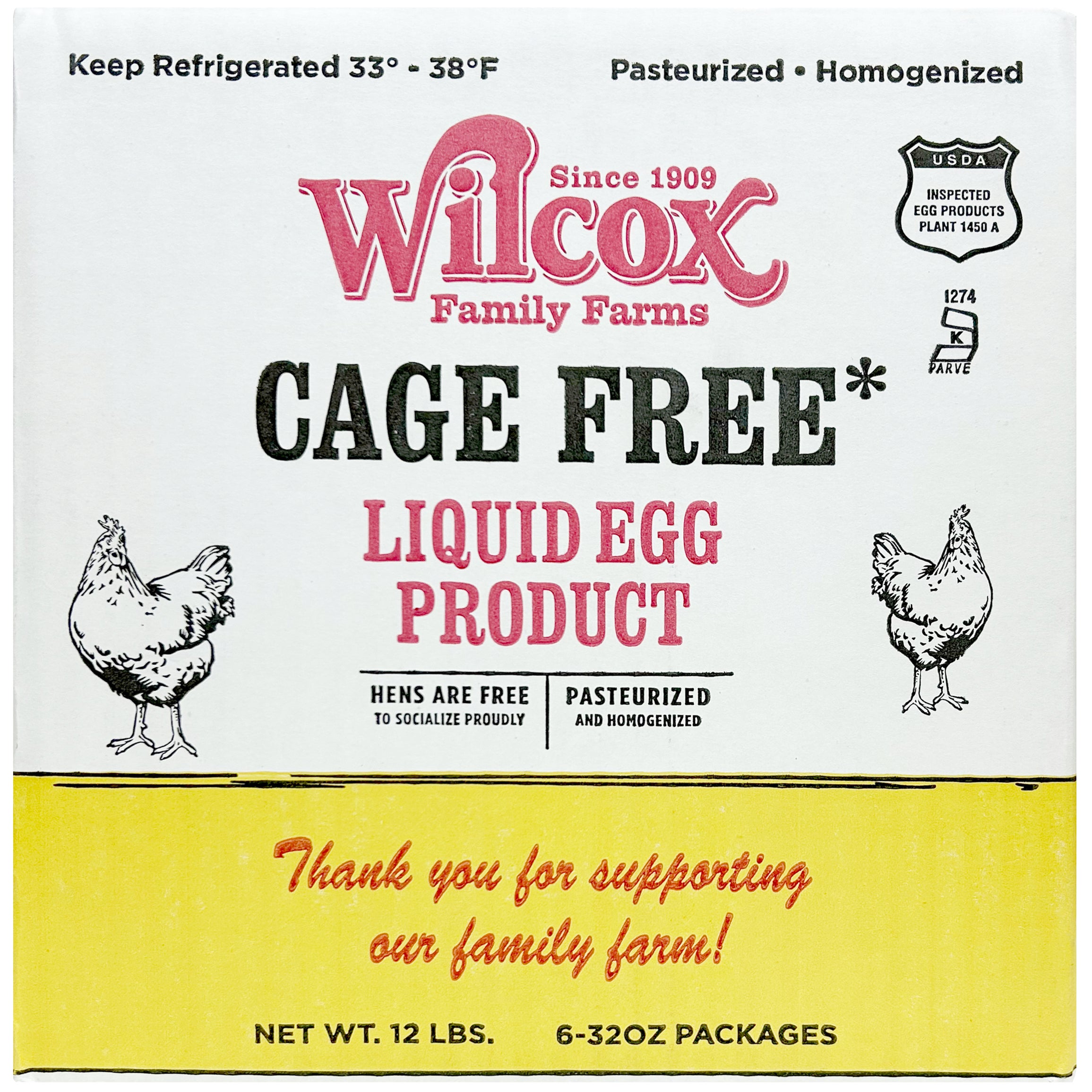 WILCOX CAGE FREE WHOLE LIQUID EGGS 6/2 LBS - Image 1