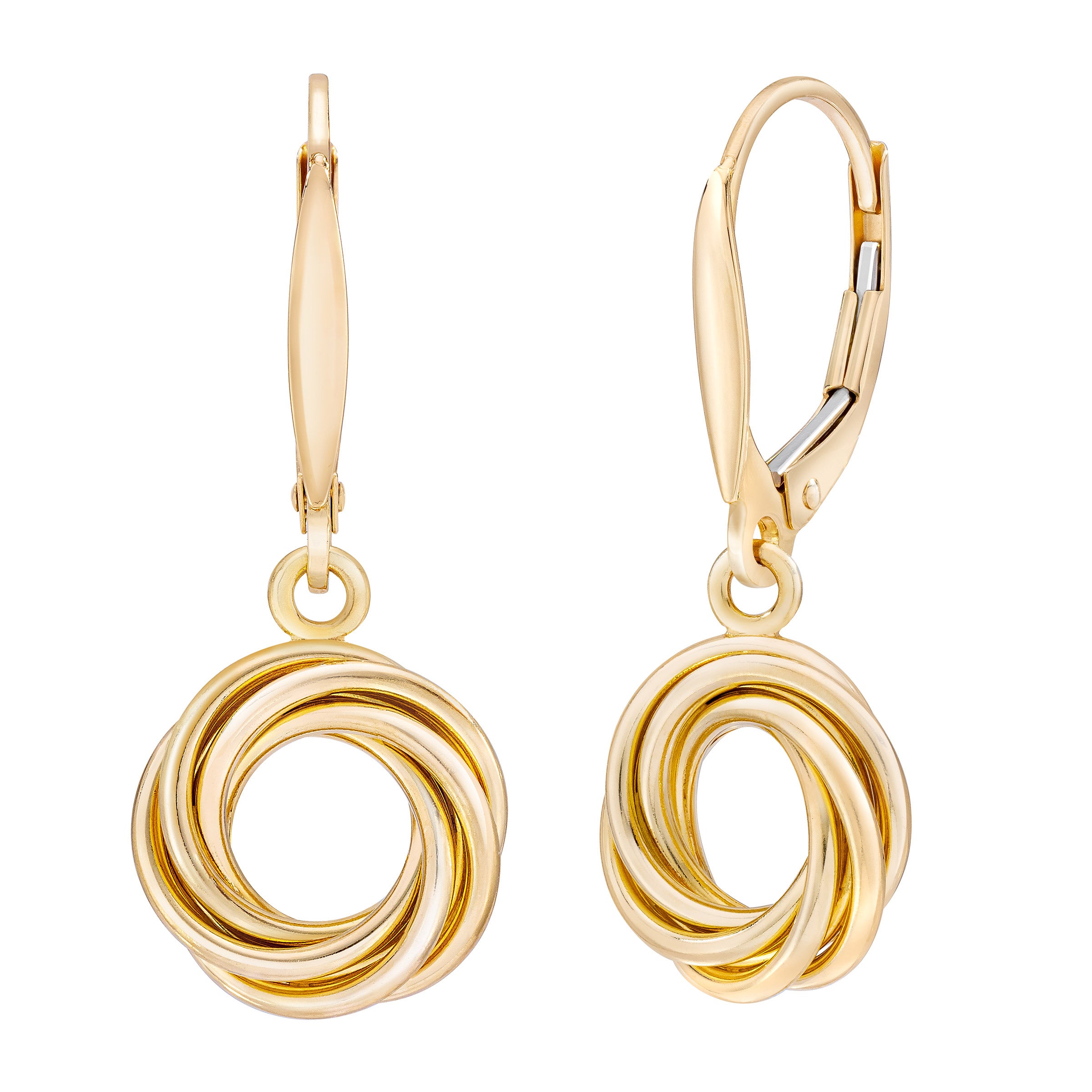 14KT YELLOW GOLD LOVE KNOT EARRINGS MADE IN ITALY - Image 1
