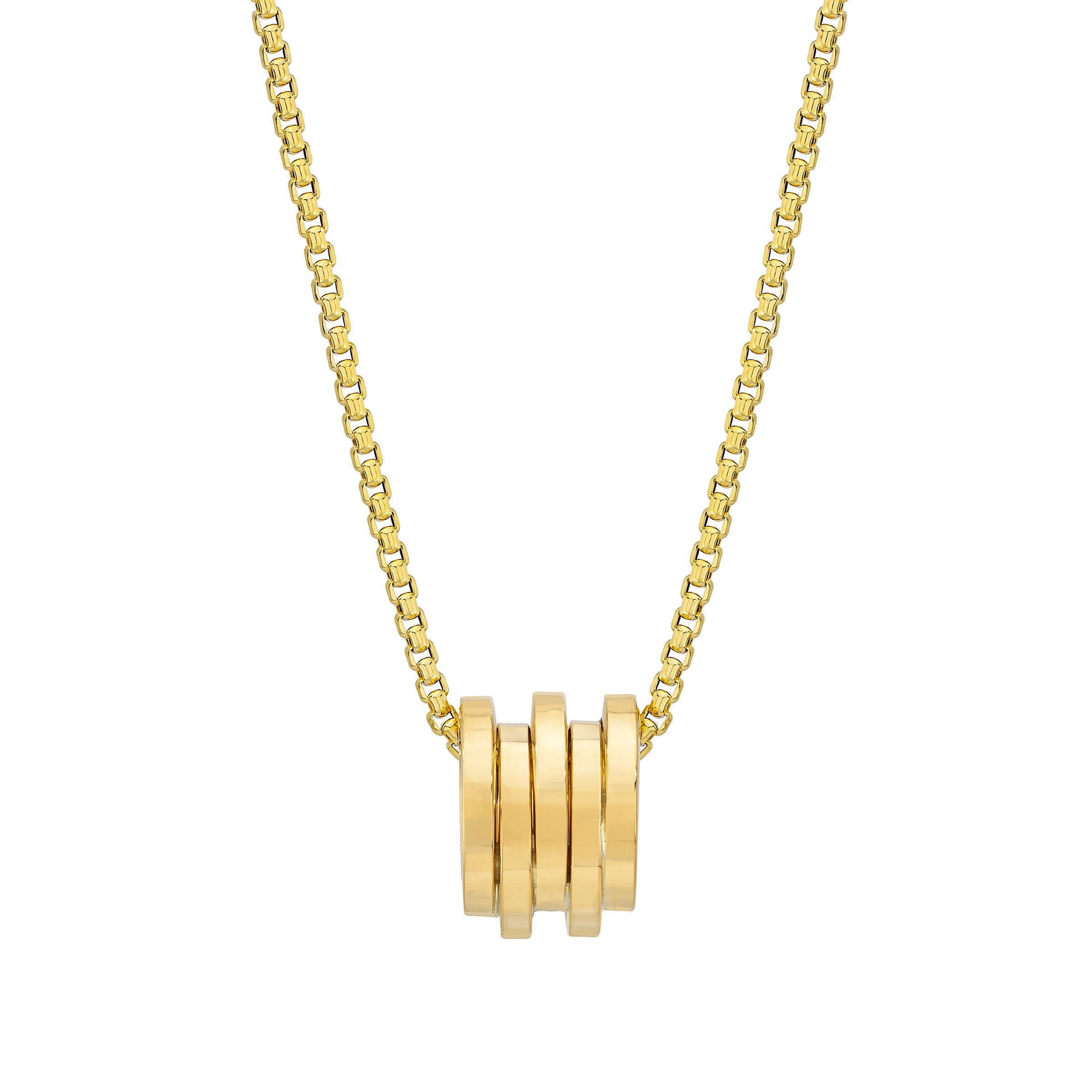 14KT YELLOW GOLD 18¨ RONDELLE PENDANT MADE IN ITALY