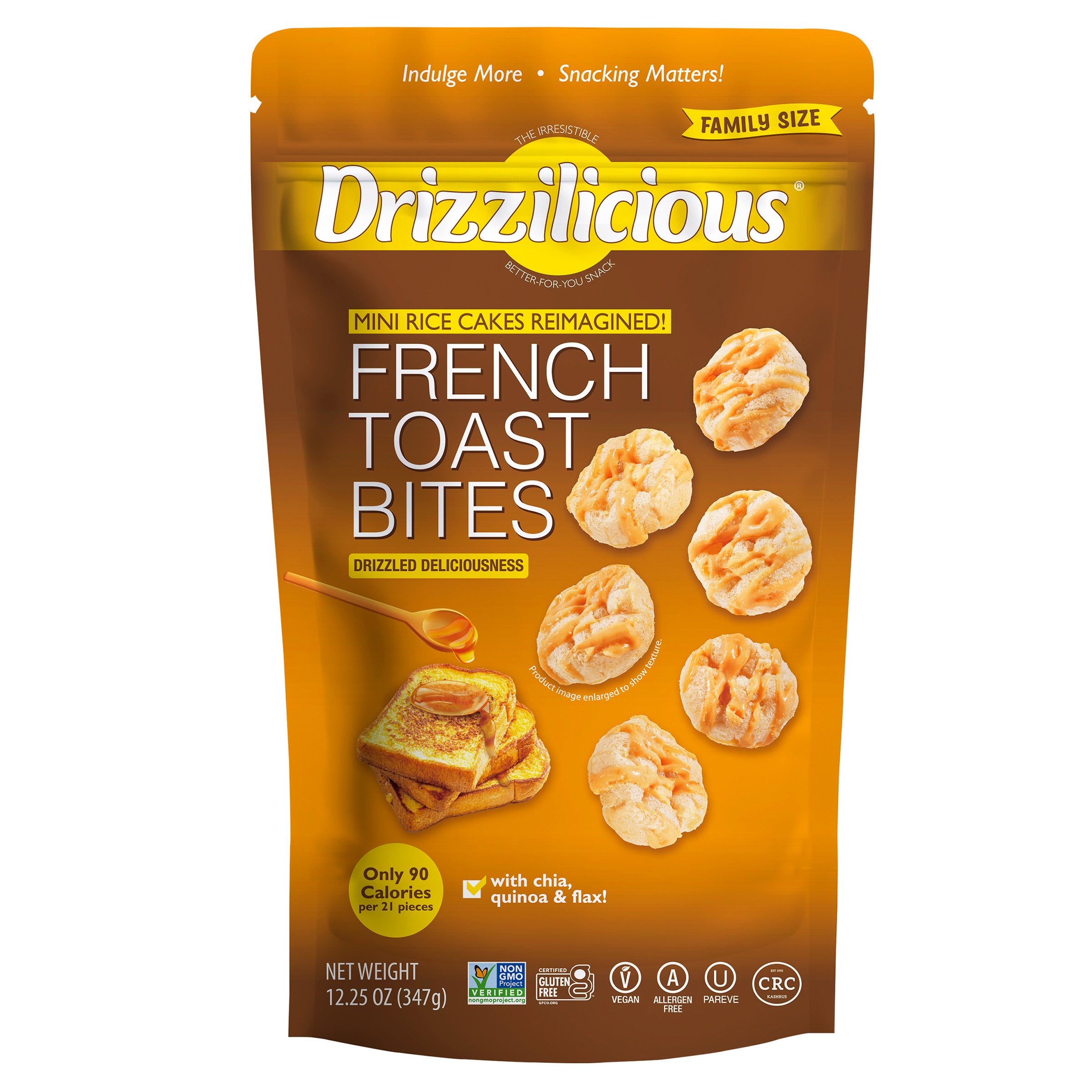 DRIZZILICIOUS MINI RICE CAKE BITES 12.25OZ (.766 LBS) - Image 1