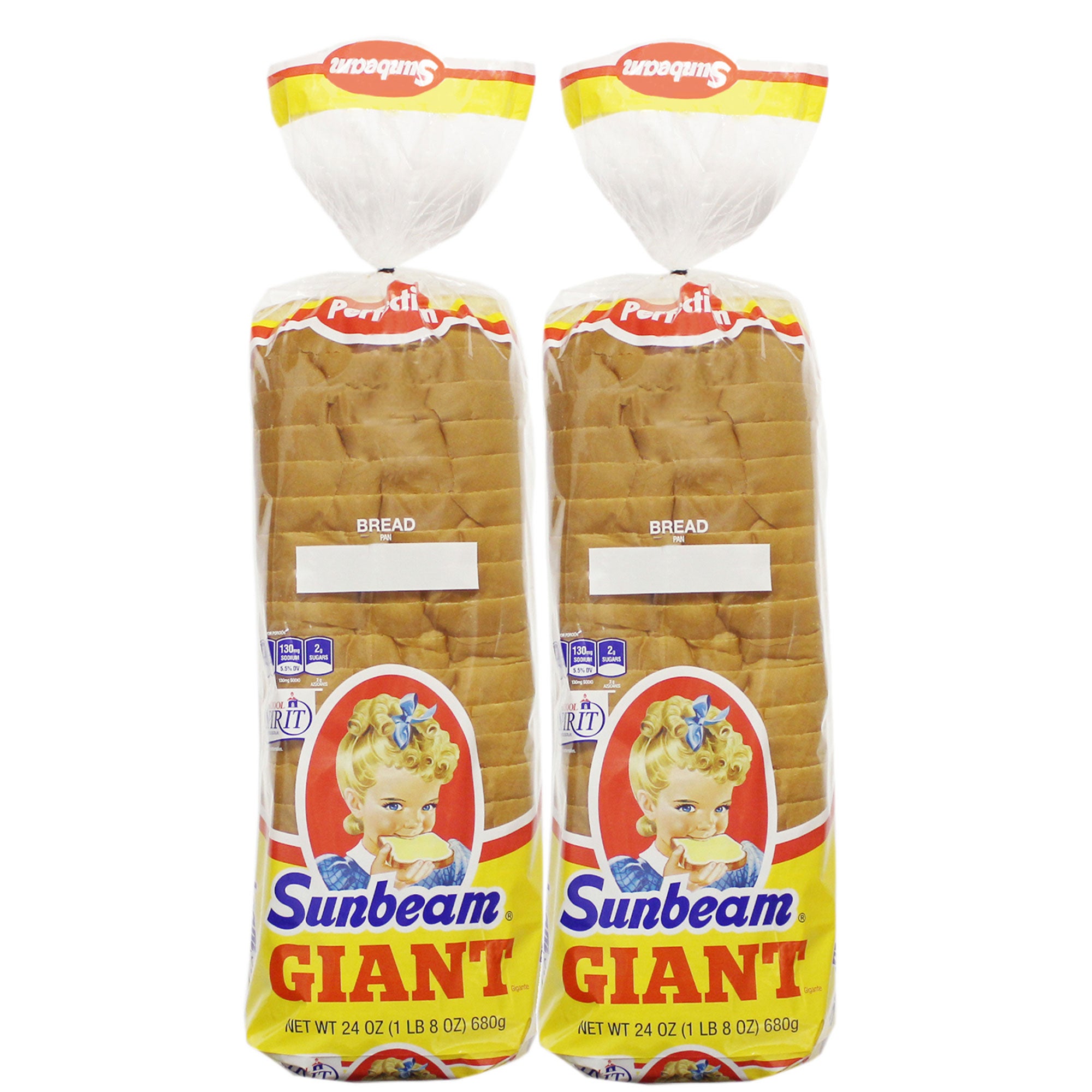 SUNBEAM GIANT WHITE BREAD 2/22 OUNCE LOAVES