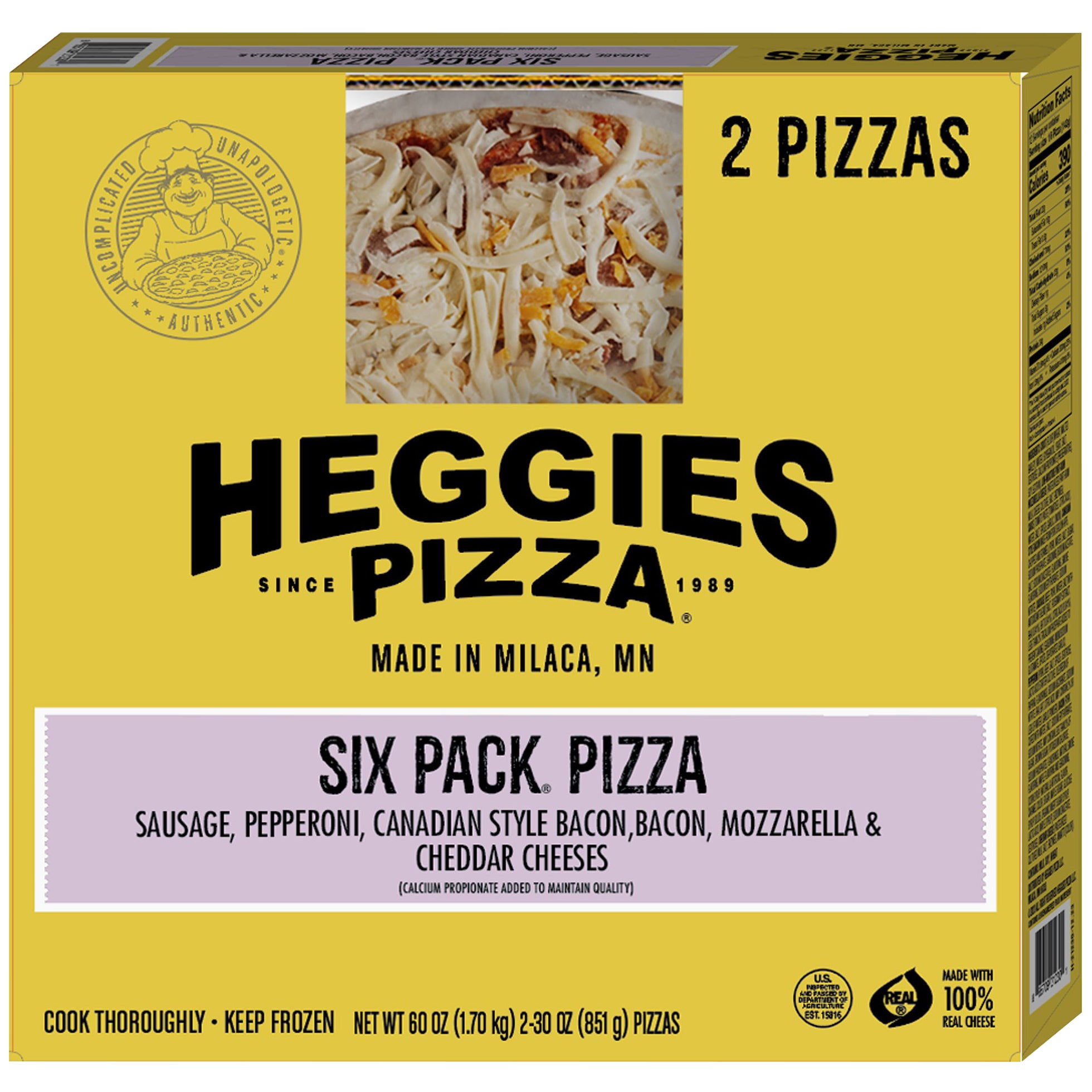 HEGGIES PIZZA FOUR MEAT 2 COUNT BOX - Image 1