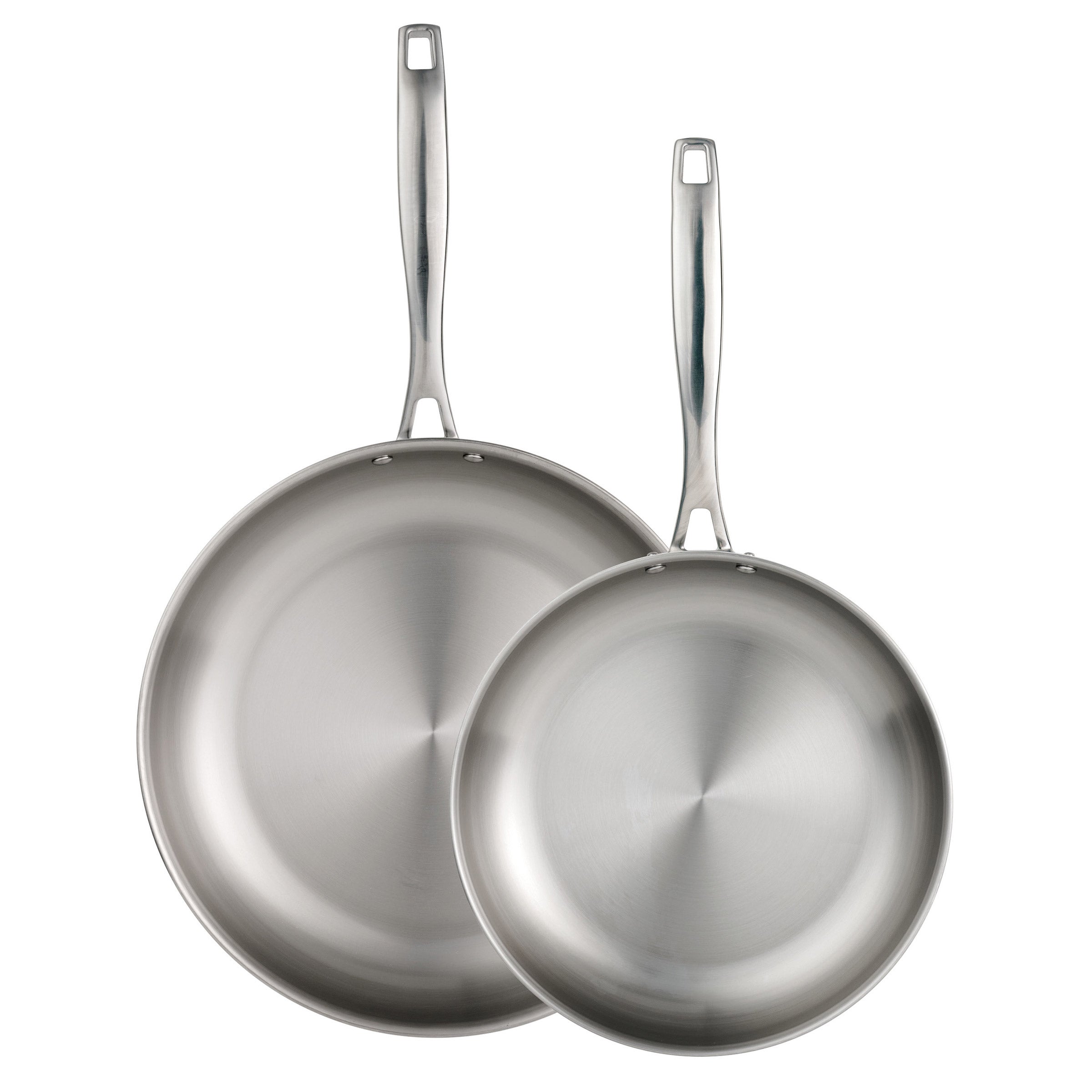 TRAMONTINA TRI-PLY STAINLESS STEEL SKILLETS 2PC - Image 1