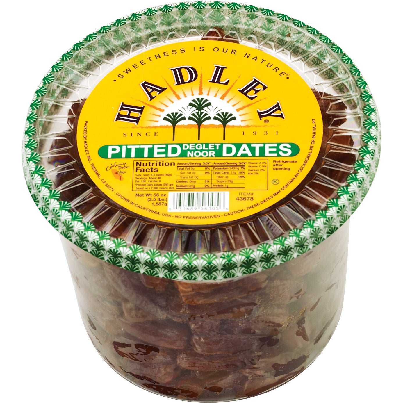 DEGLET NOOR DATES WHOLE PITTED 3.5 LB