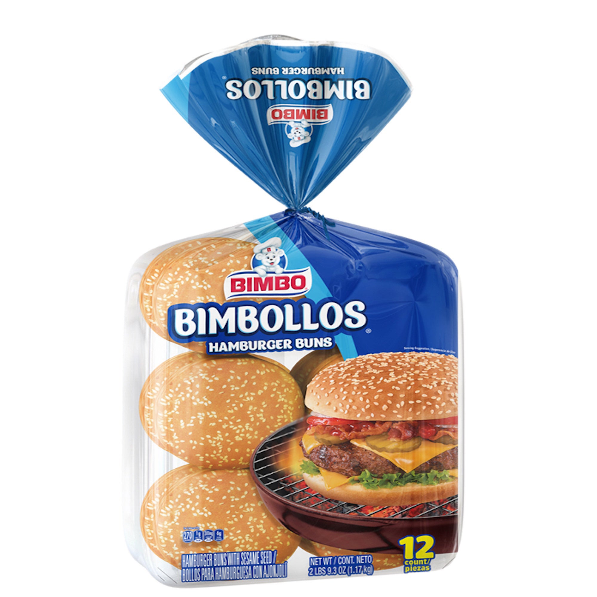 BIMBO SESAME HAMBURGER BUNS 12 COUNT 41.3 OUNCES