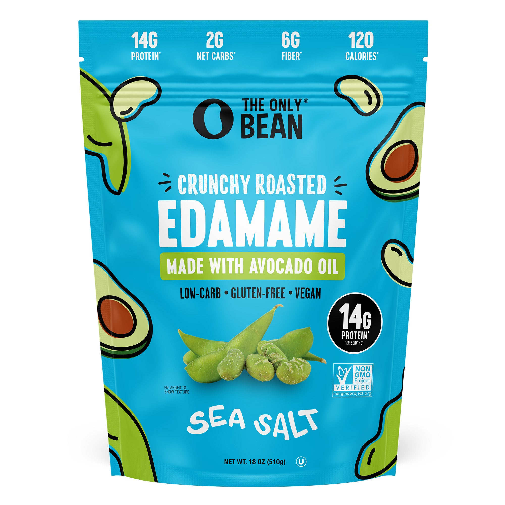 THE ONLY BEAN SEA SALT EDAMAME BEANS 18 OUNCES - Image 1