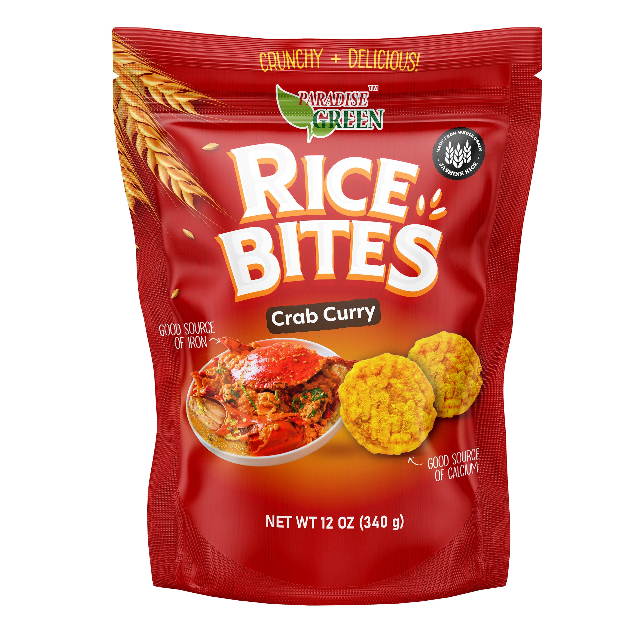 PARADISE GREEN CRAB CURRY RICE BITE 12 OZ
