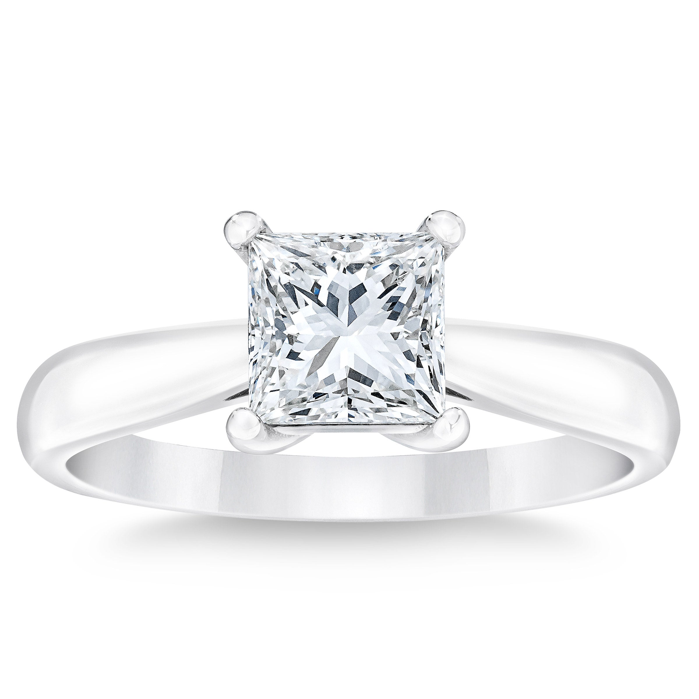1.05CT PRINCESS CUT PLATINUM SOLITAIRE RING VS2 ¨G¨ COLOR - Image 1