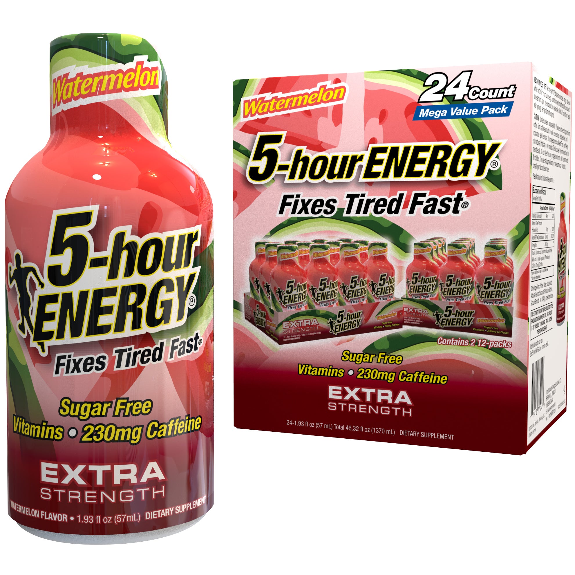 5-HOUR ENERGY EXTRA STRENGTH WATERMELON 24CT - Image 1
