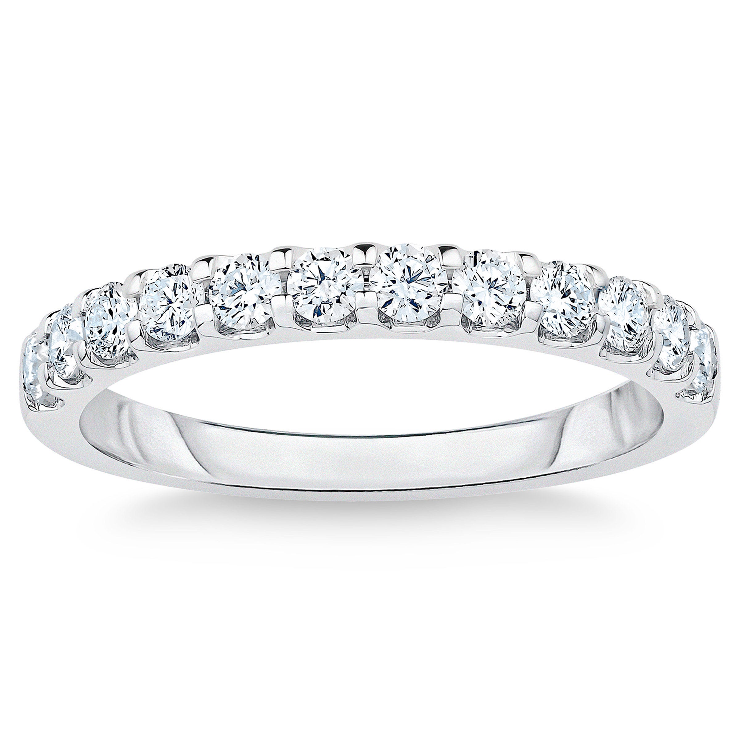 14KT WHITE GOLD VS2 I 0.50CTW ROUND DIAMOND BAND SIZE 6 - Image 1