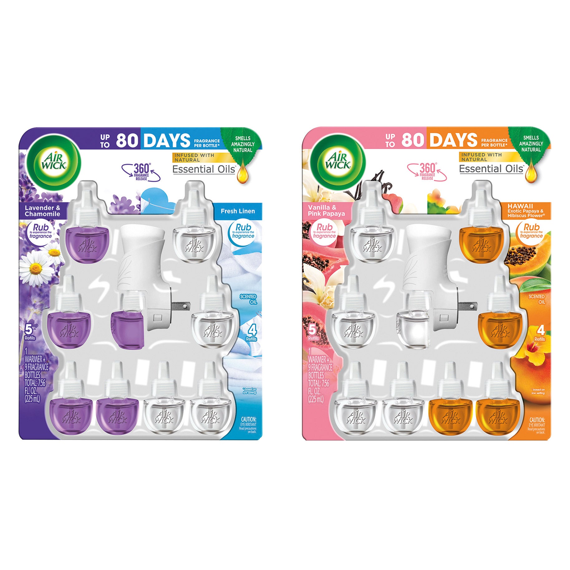 AIRWICK SCENTED OILS 1 WARMER + 9 REFILLS