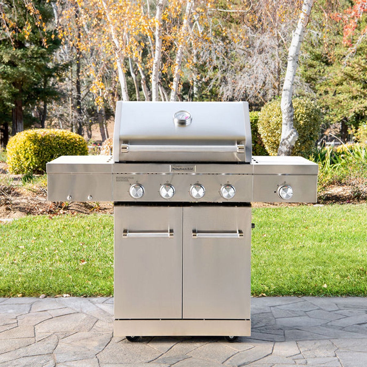 KITCHENAID 4 BURNER GAS GRILL W/SEARING SIDE BURNER