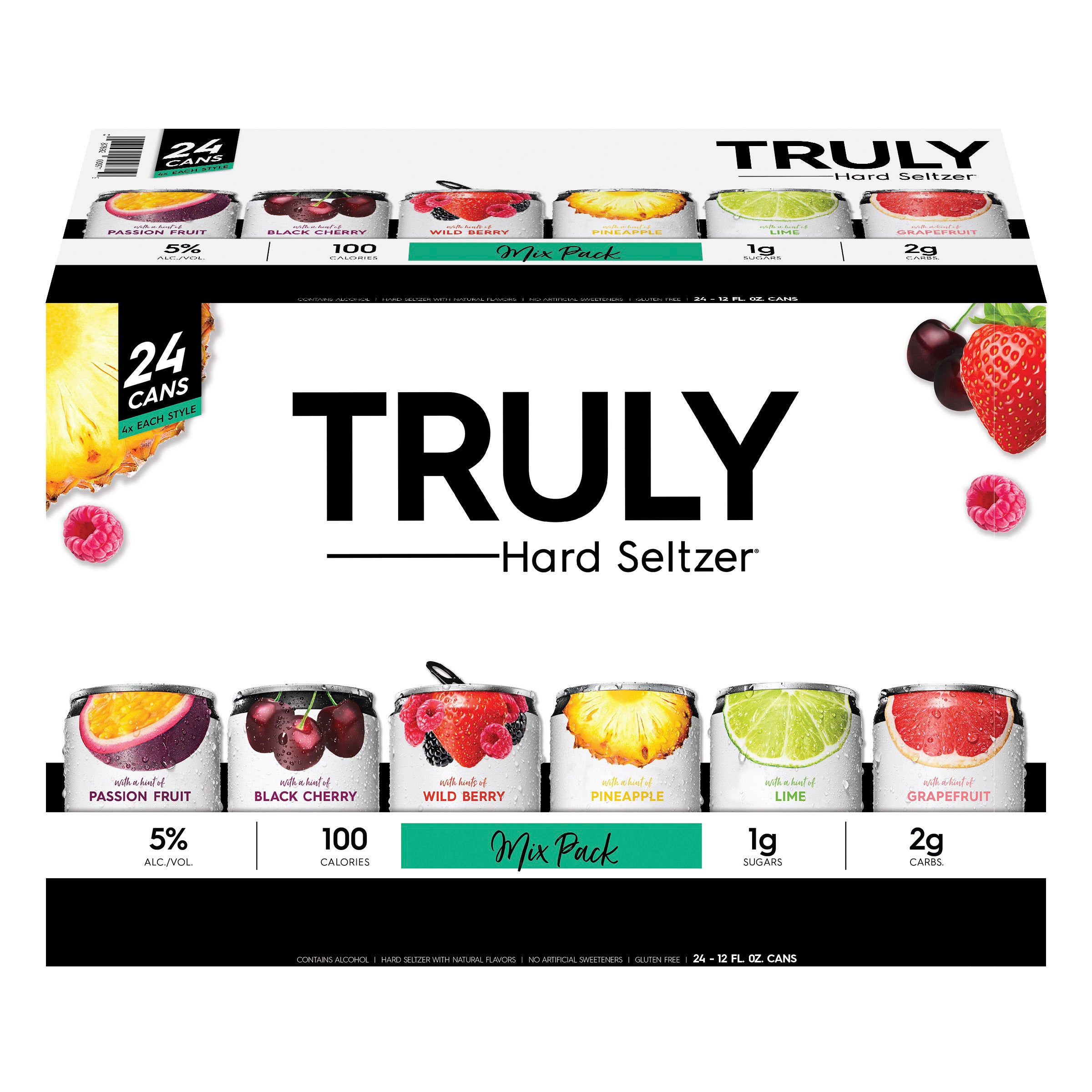 TRULY VARIETY SPIKED & SPARKLING CONTAINS ALC 24/12OZ