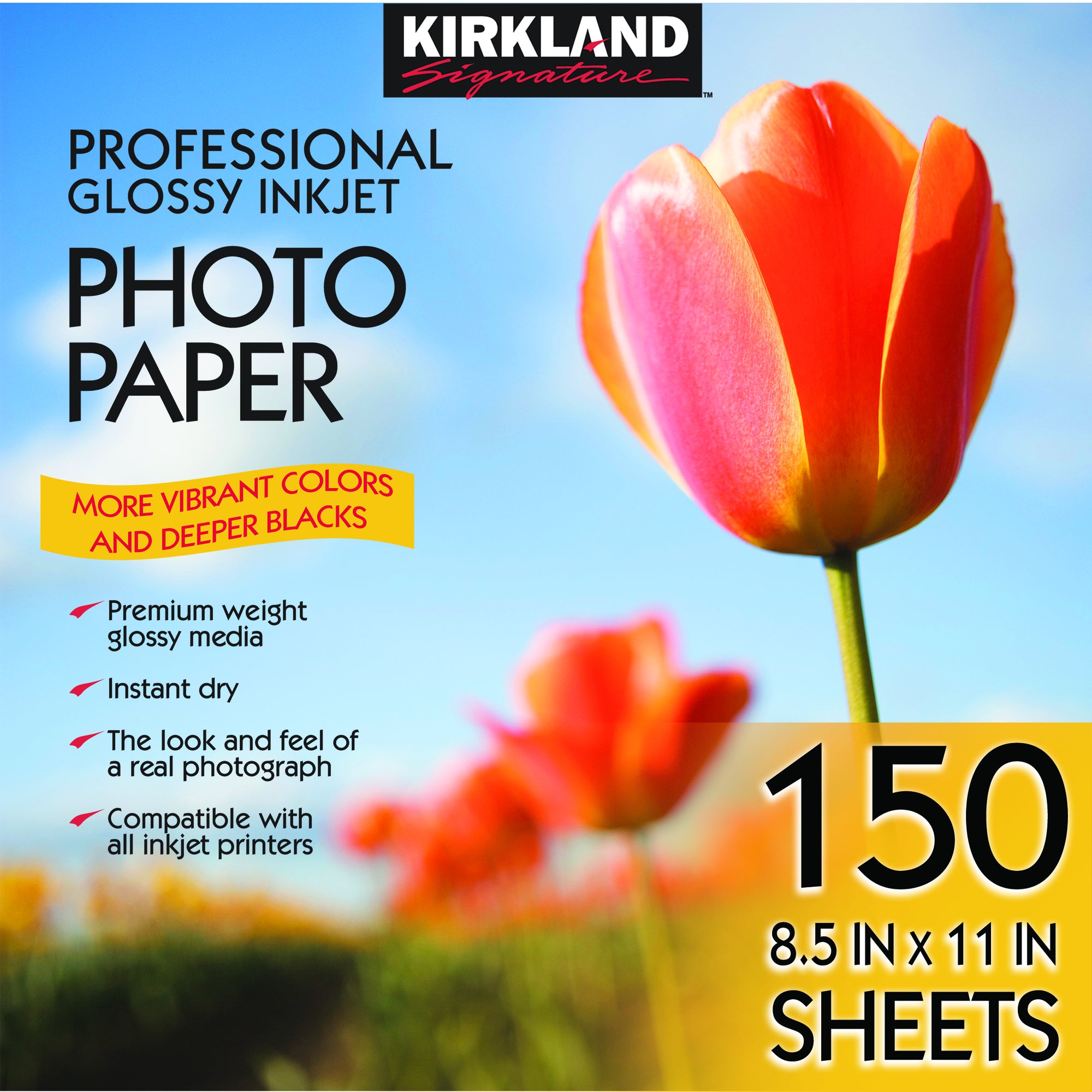 KIRKLAND SIGNATURE GLOSSY PHOTO PAPER 8.5X11 150-COUNT
