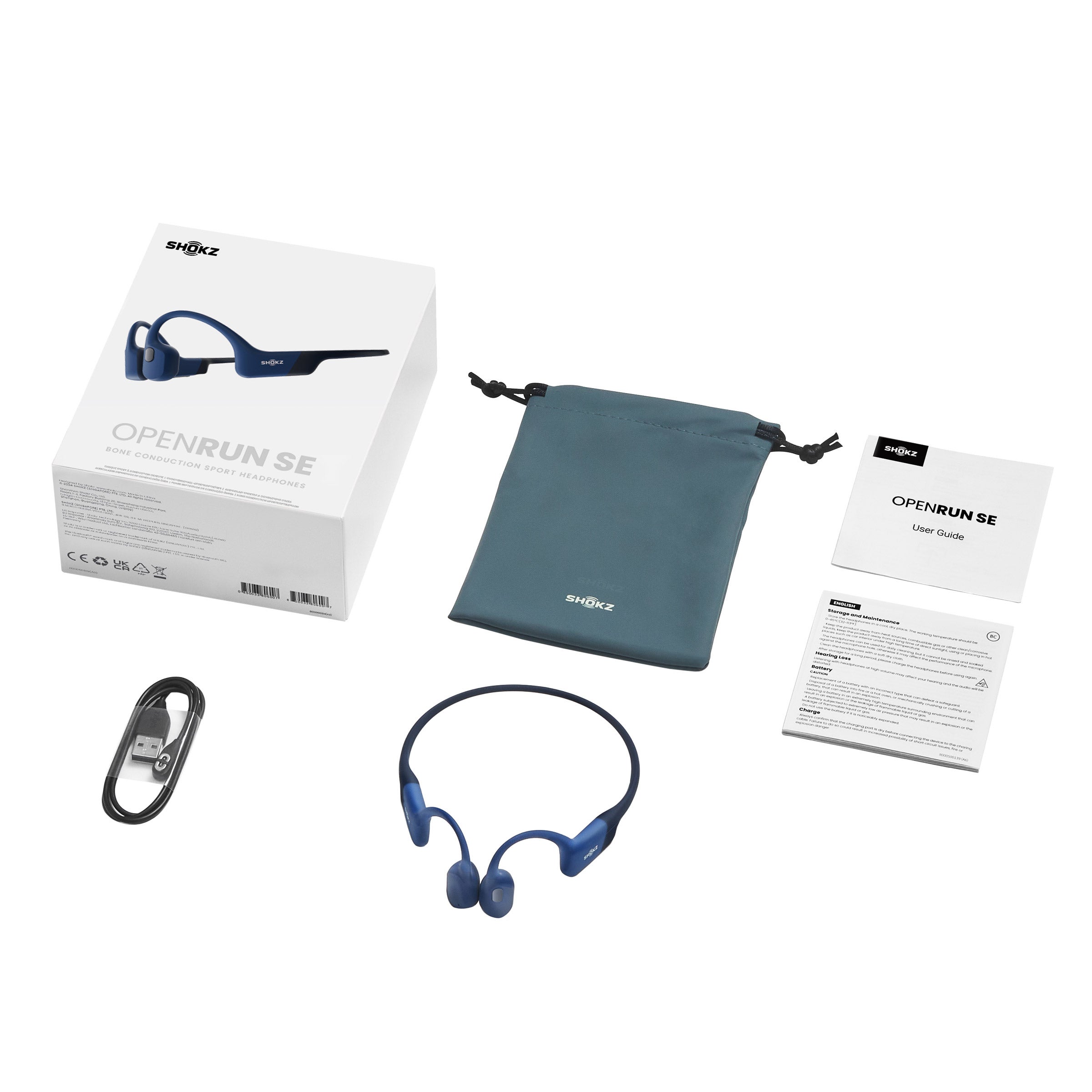 SHOKZ INDIGO BLUE OPENRUN SE SPORTS BONE CONDUCTION HEADPHONES - Image 1